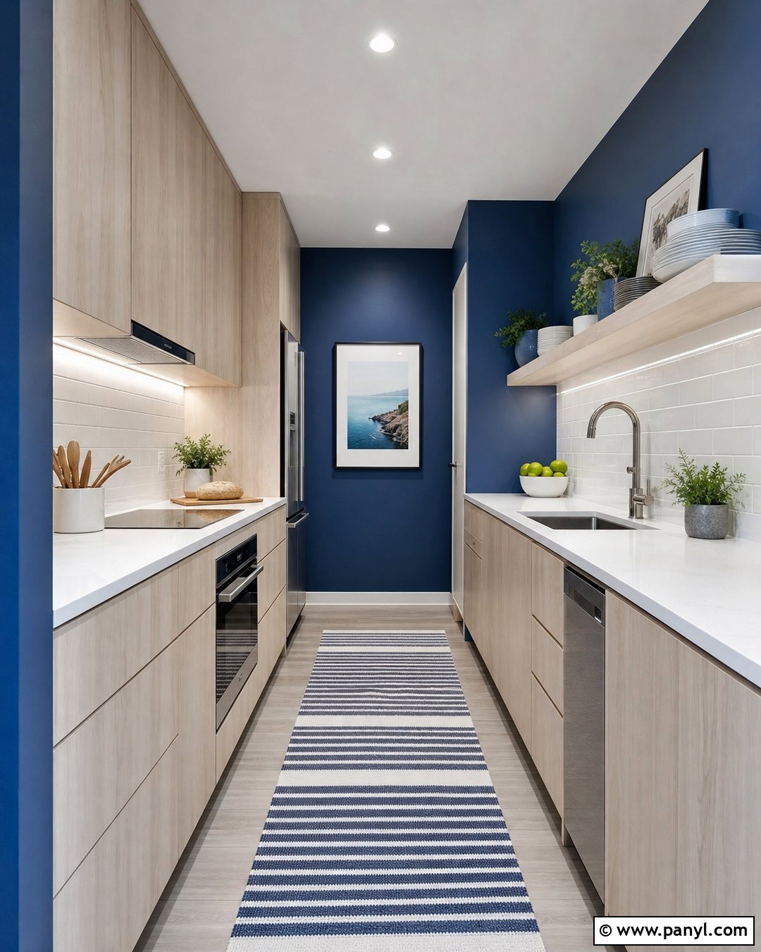 Blue Kitchen Walls In A Galley Kitchen - 35 blue walls kitchen ideas