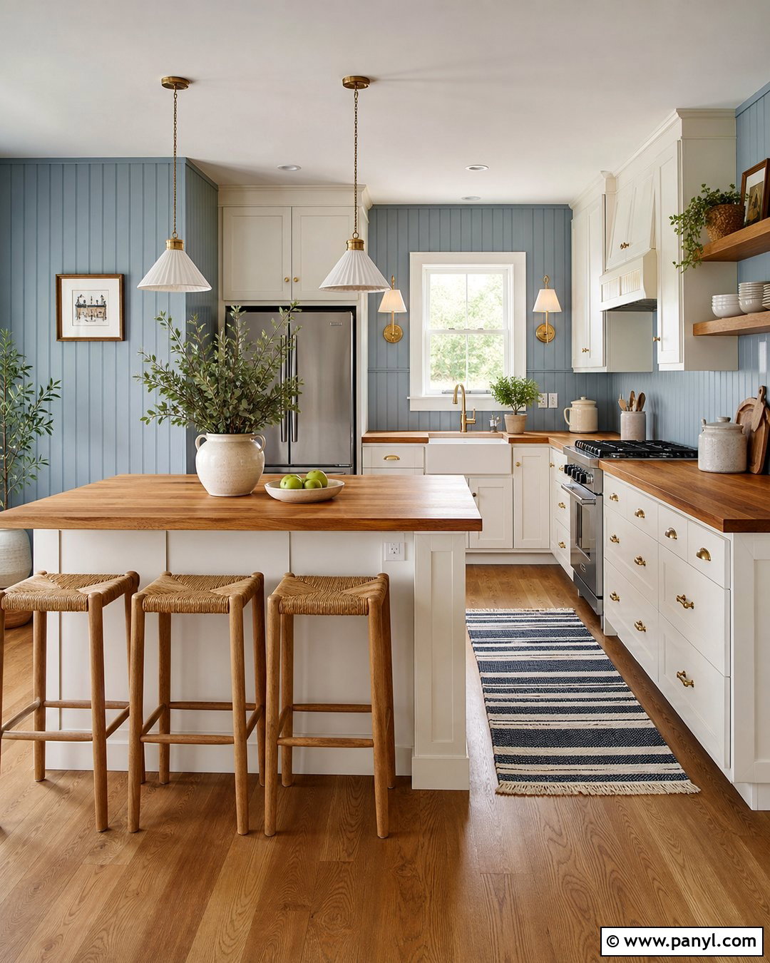 Blue Kitchen Walls With Beadboard - 45 blue kitchen walls