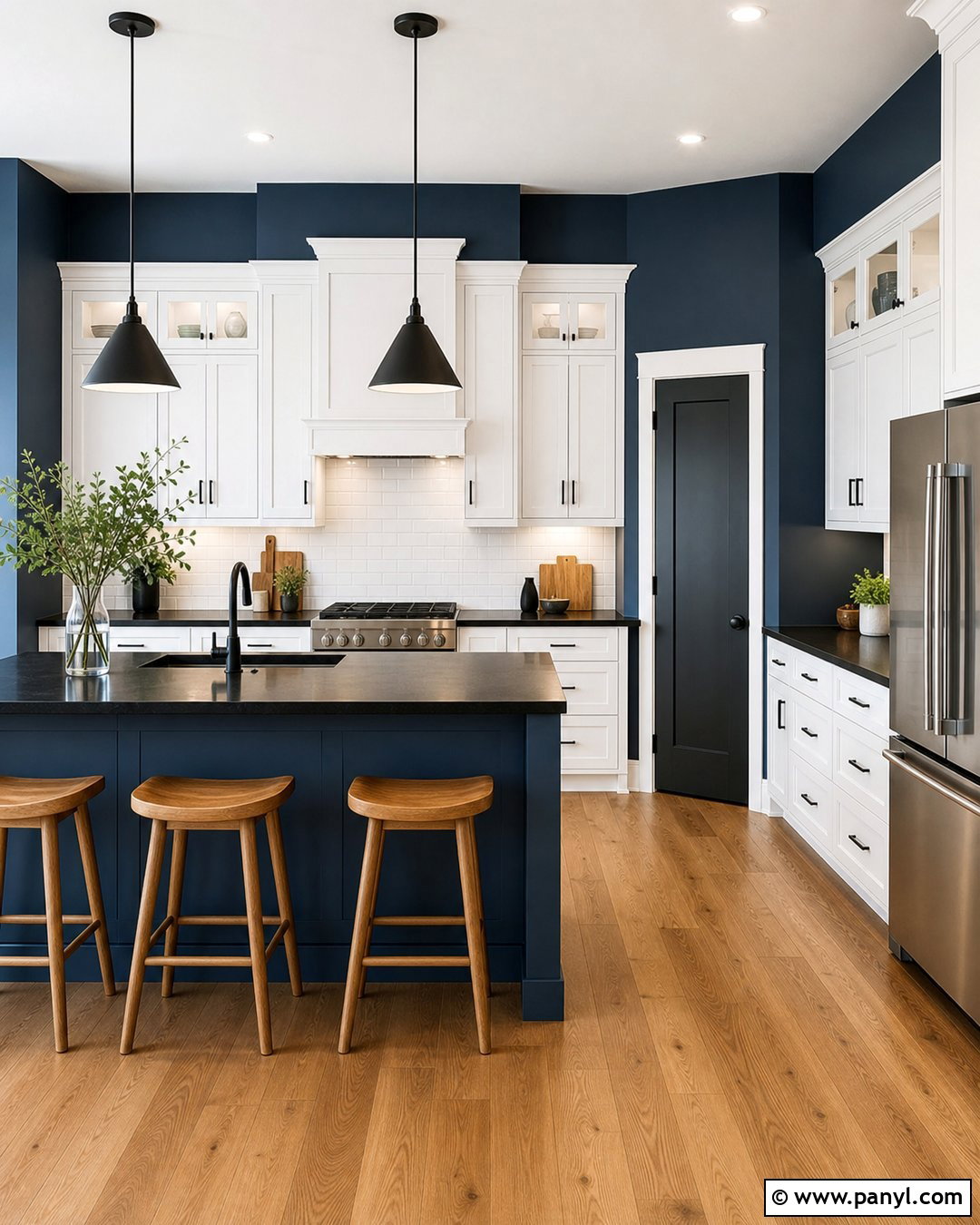 Blue Kitchen Walls With Black Countertops - 30 blue kitchen walls white cabinets