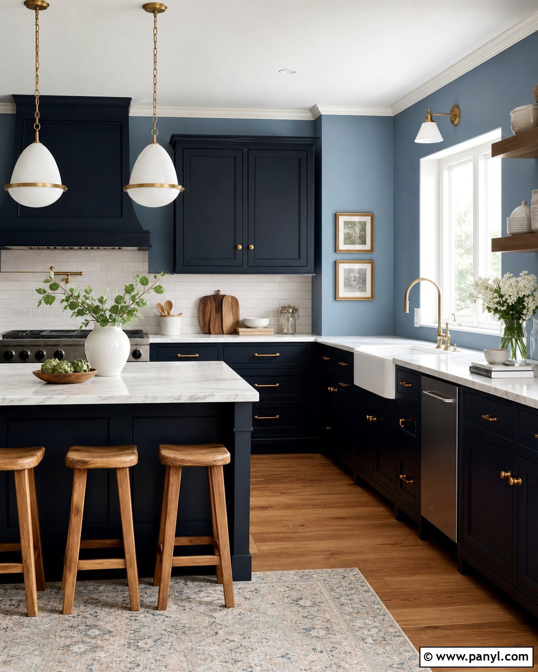 Blue Kitchen Walls With Blue Cabinets - 35 blue walls kitchen ideas