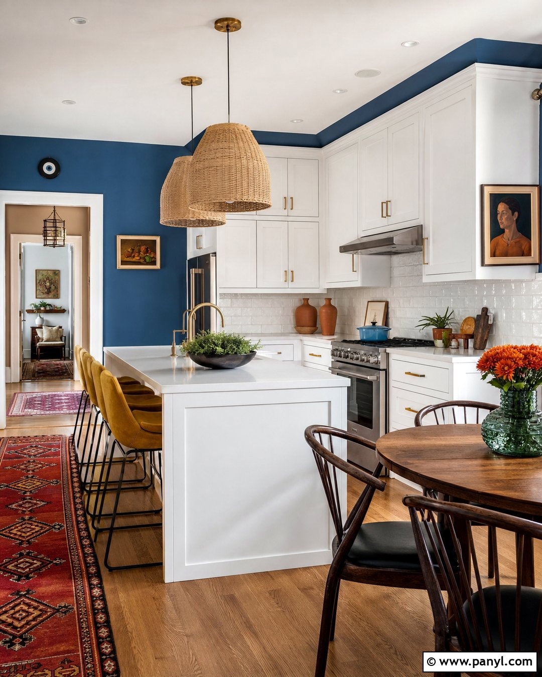 Blue Kitchen Walls With Colorful Decor - 30 blue kitchen walls white cabinets