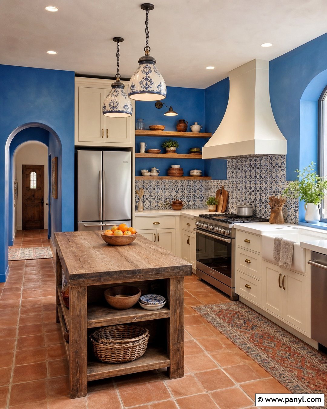 Blue Kitchen Walls With Terracotta Floors - 35 blue walls kitchen ideas