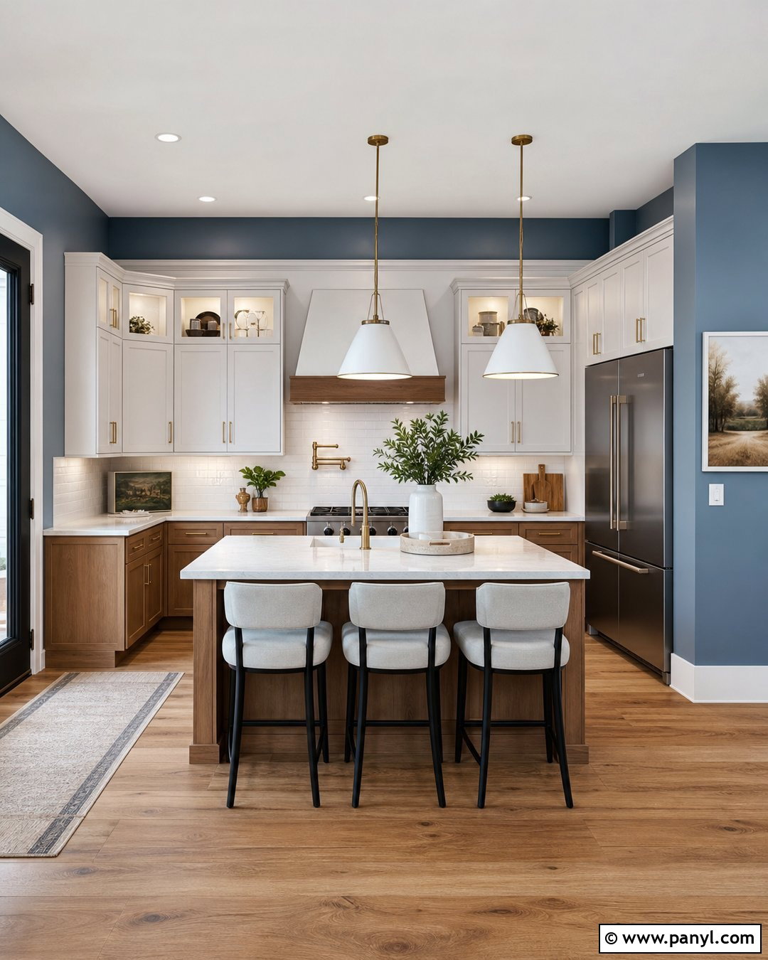 Blue Kitchen Walls With Two Tone Cabinets - 45 blue kitchen walls
