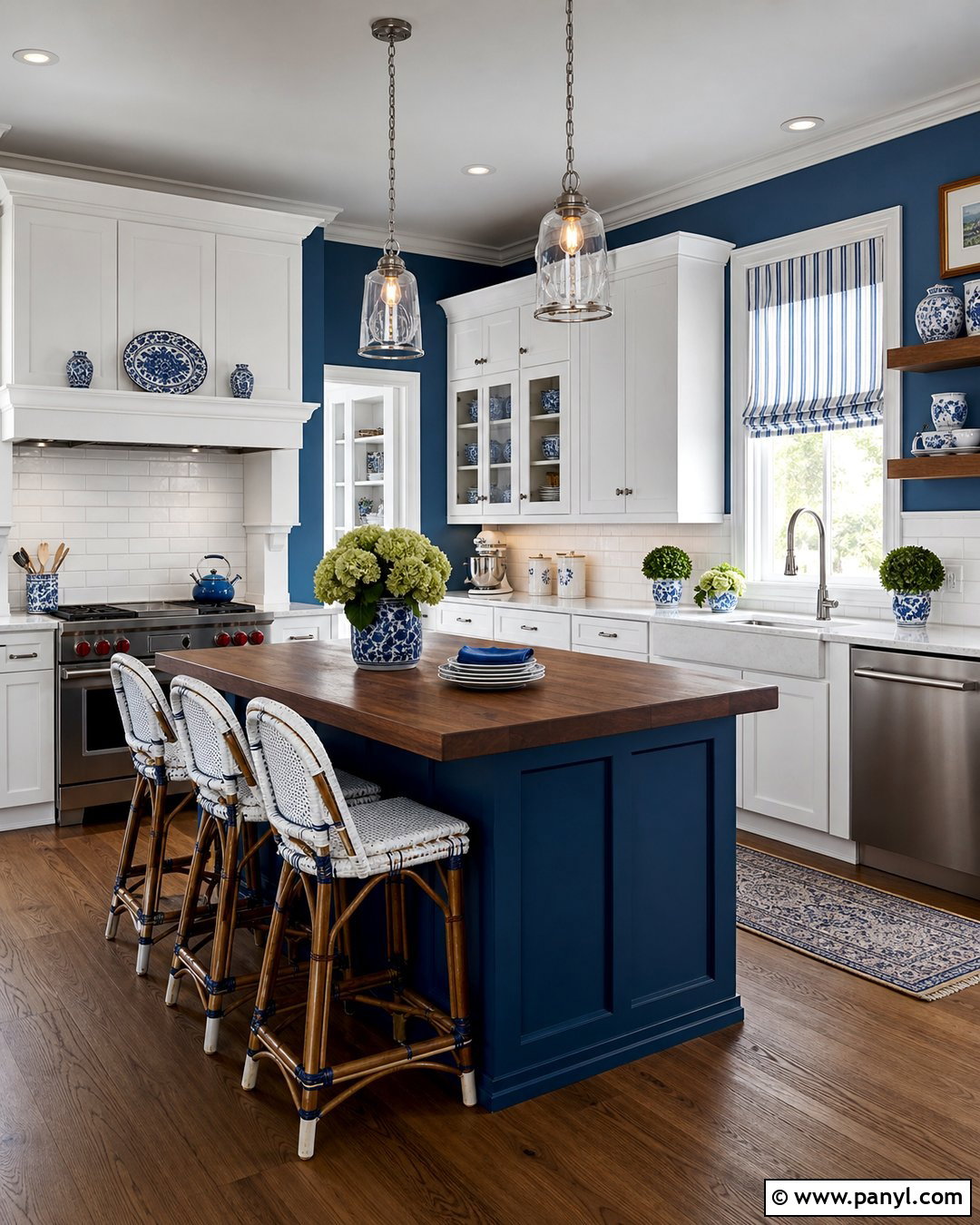 Blue Kitchen Walls With White Subway Tile - 30 blue kitchen walls white cabinets