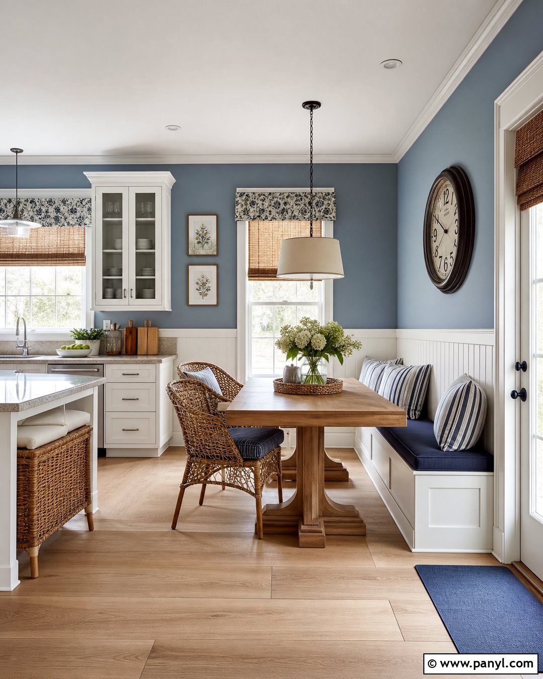 Blue Kitchen Walls With White Wainscoting - 45 blue kitchen walls