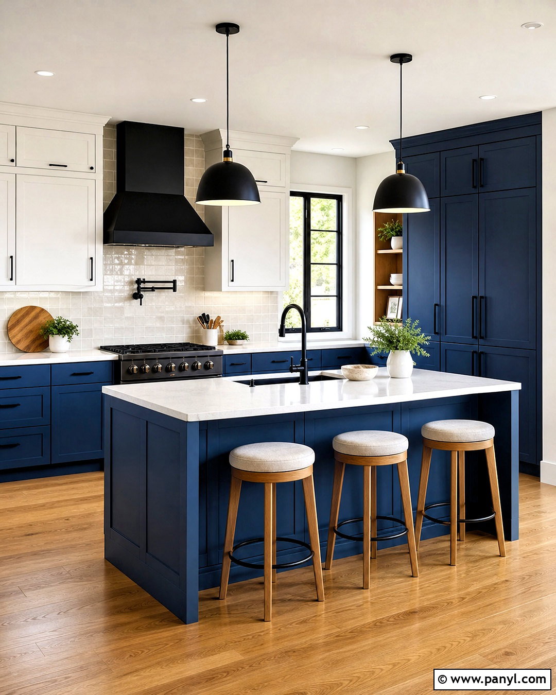 Blue Kitchen With Black Accents - 20 blue kitchen interior ideas