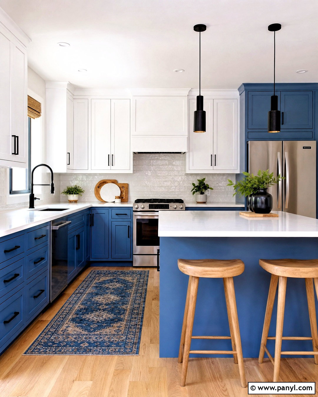 Blue Kitchen With Black Accents - 20 kitchen with blue accents