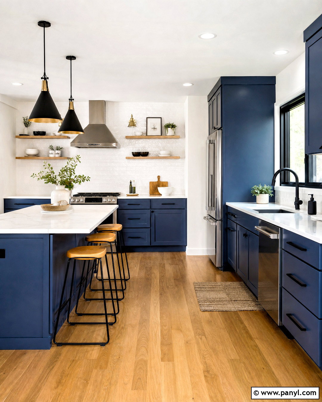 Blue Kitchen With Black Accents - 20 blue kitchen inspiration ideas