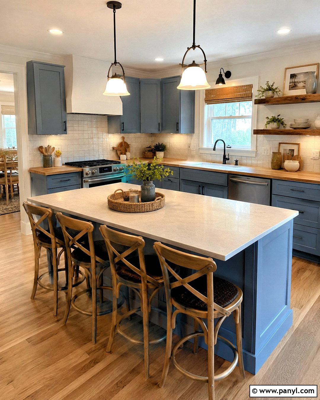 Blue Kitchen With Butcher Block Counters - 20 blue kitchen ideas