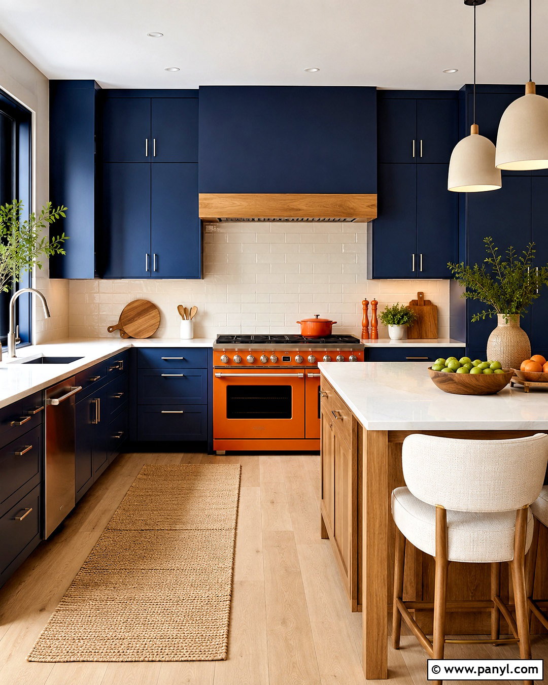 Blue Kitchen With Orange Appliances - 20 blue and orange kitchen ideas