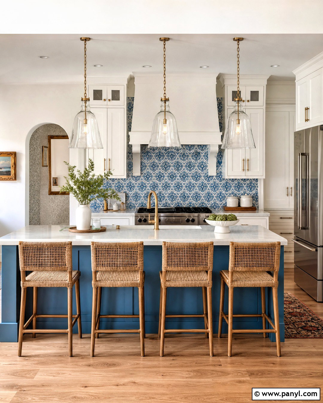 Blue Kitchen With Patterned Tile - 20 kitchen with blue accents