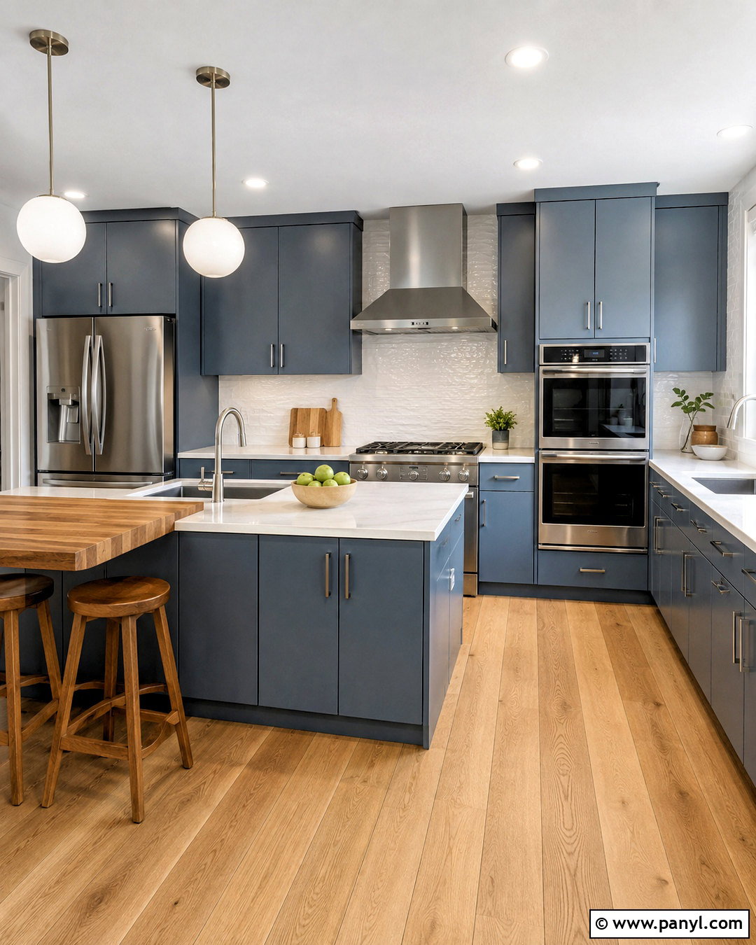 Blue Kitchen With Stainless Steel Appliances - 20 blue kitchen ideas