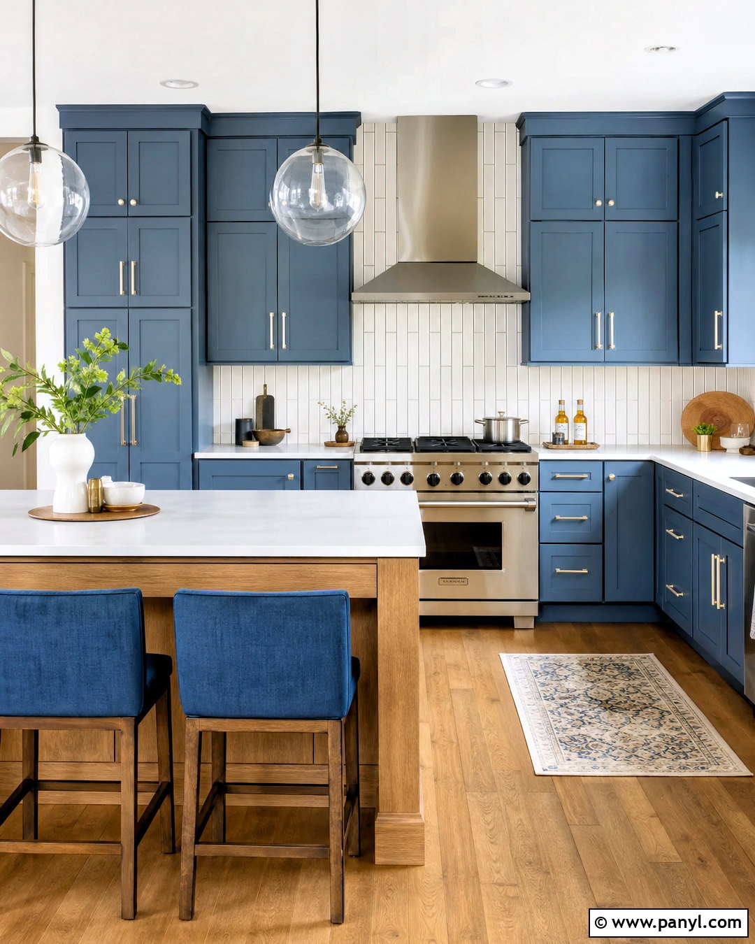 Blue Kitchen With Subway Tile - 20 blue kitchen designs
