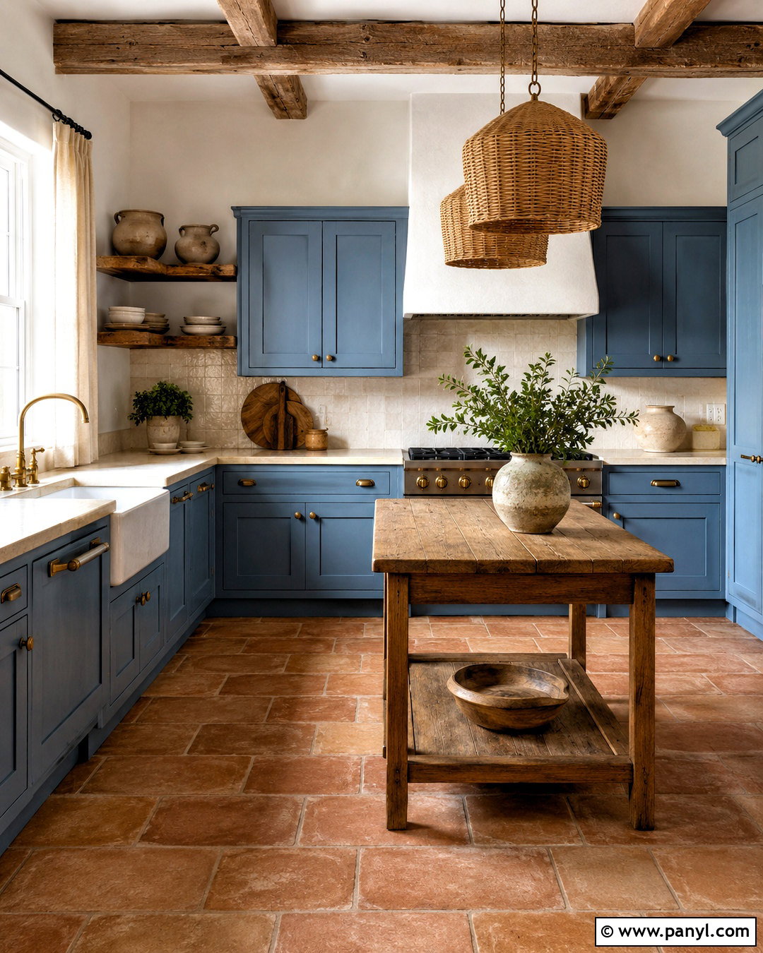 Blue Kitchen With Terracotta Floor - 20 blue kitchens ideas