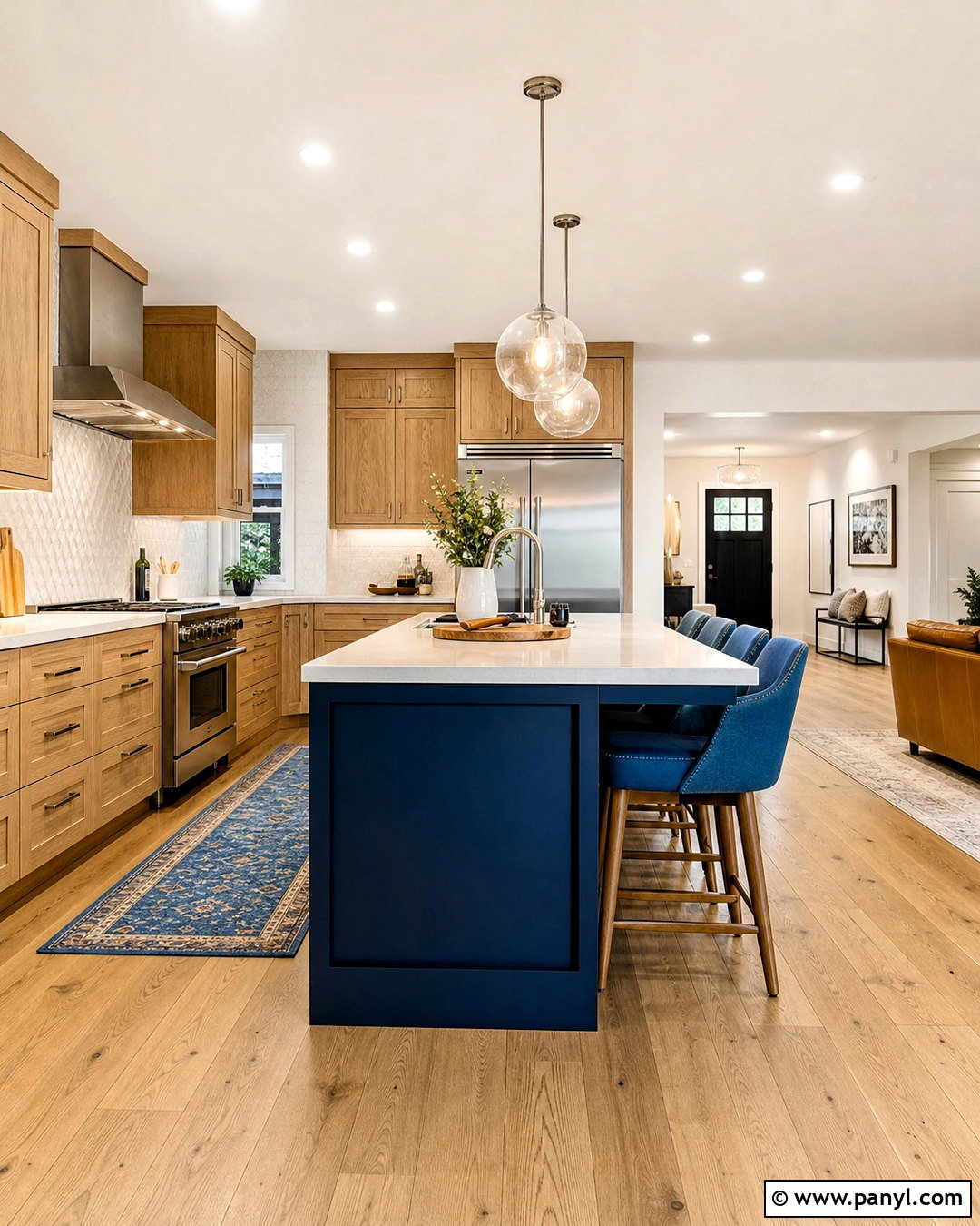Blue Kitchen With Wood Cabinets - 20 blue room design ideas