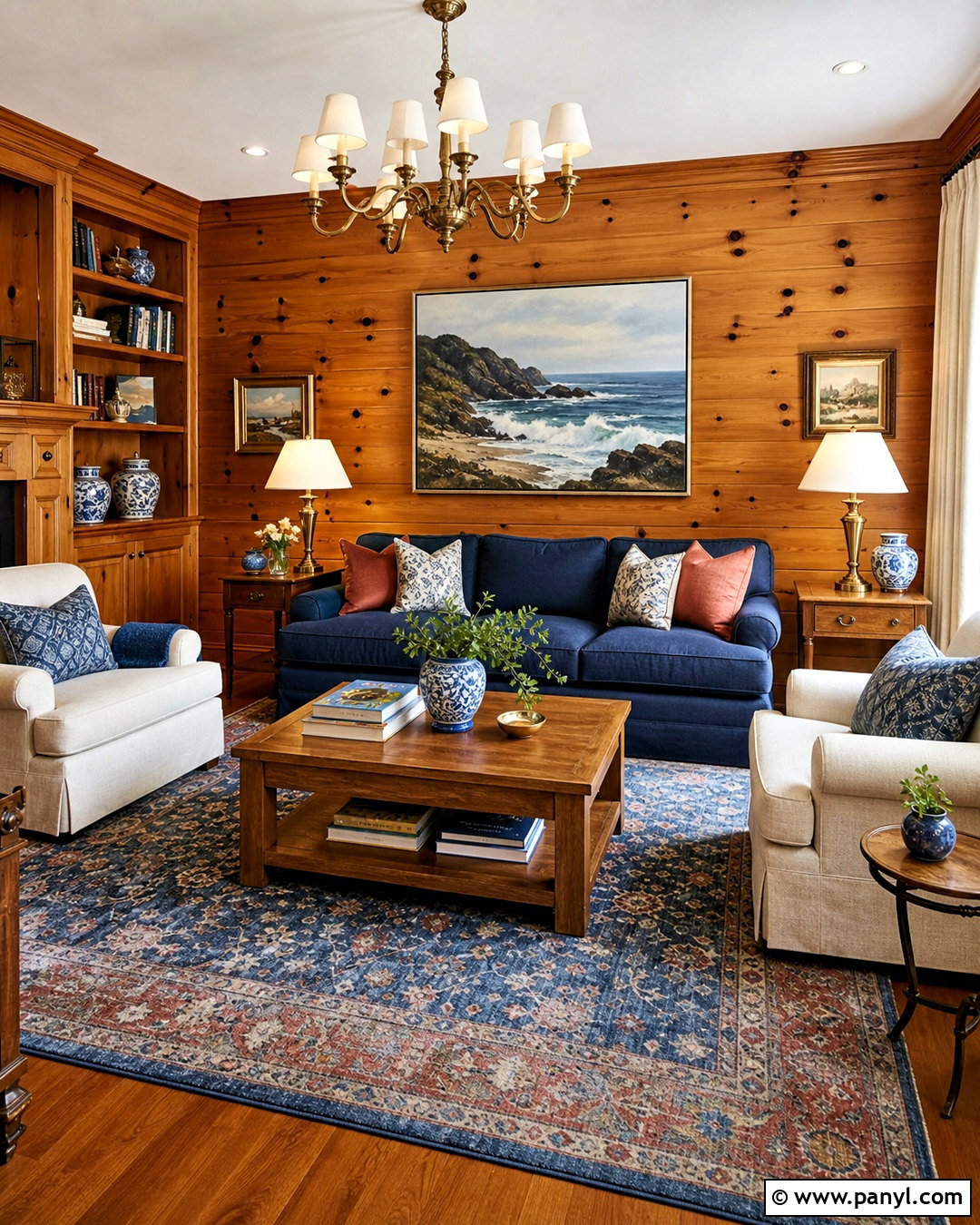 Blue Knotty Pine Living Room - 20 knotty pine living room ideas