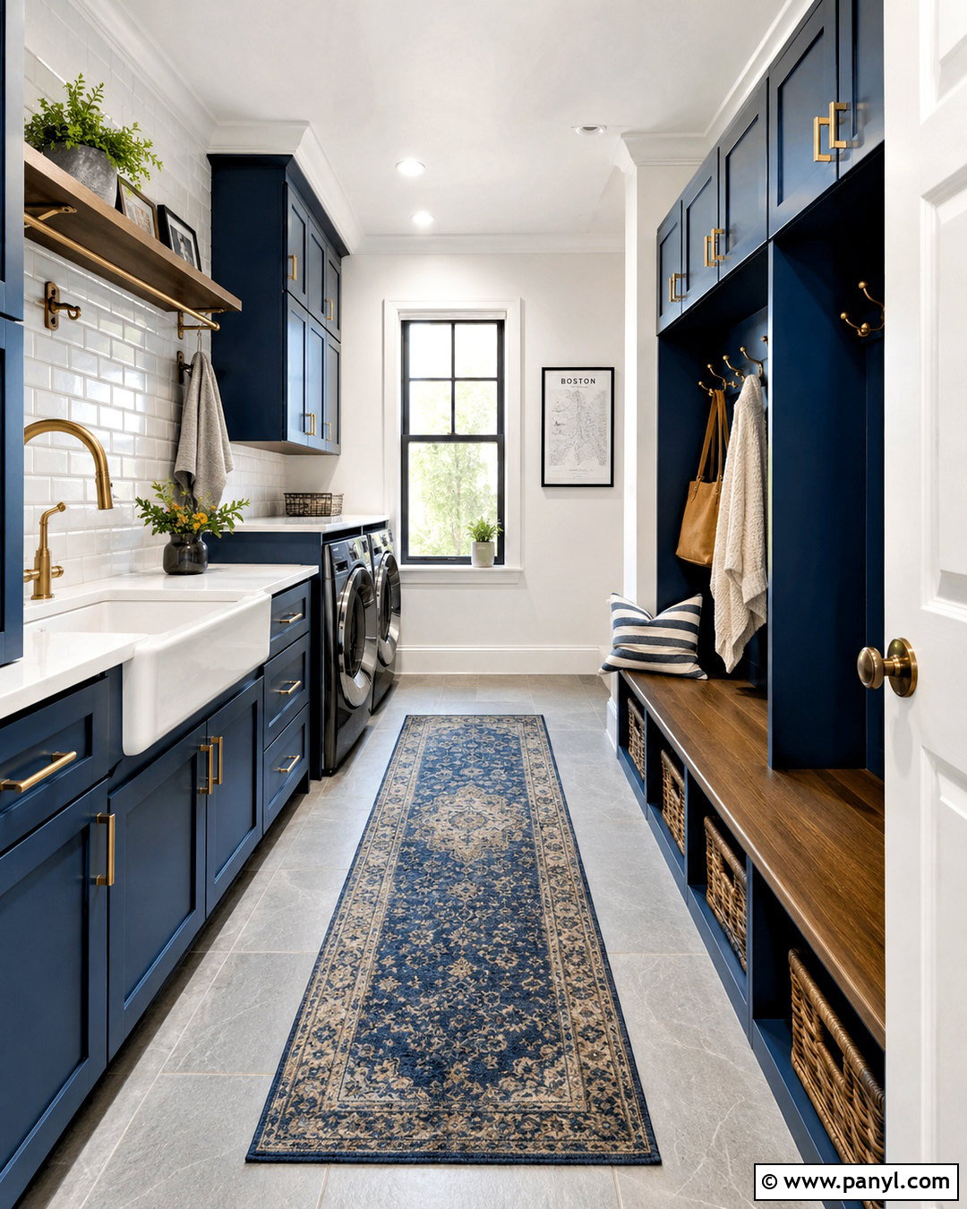 Blue Laundry Mudroom Combo - 20 blue mudroom ideas
