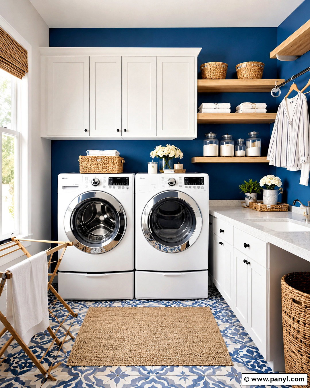 Blue Laundry Room Accent Wall - 40 Blue Accent Wall Ideas
