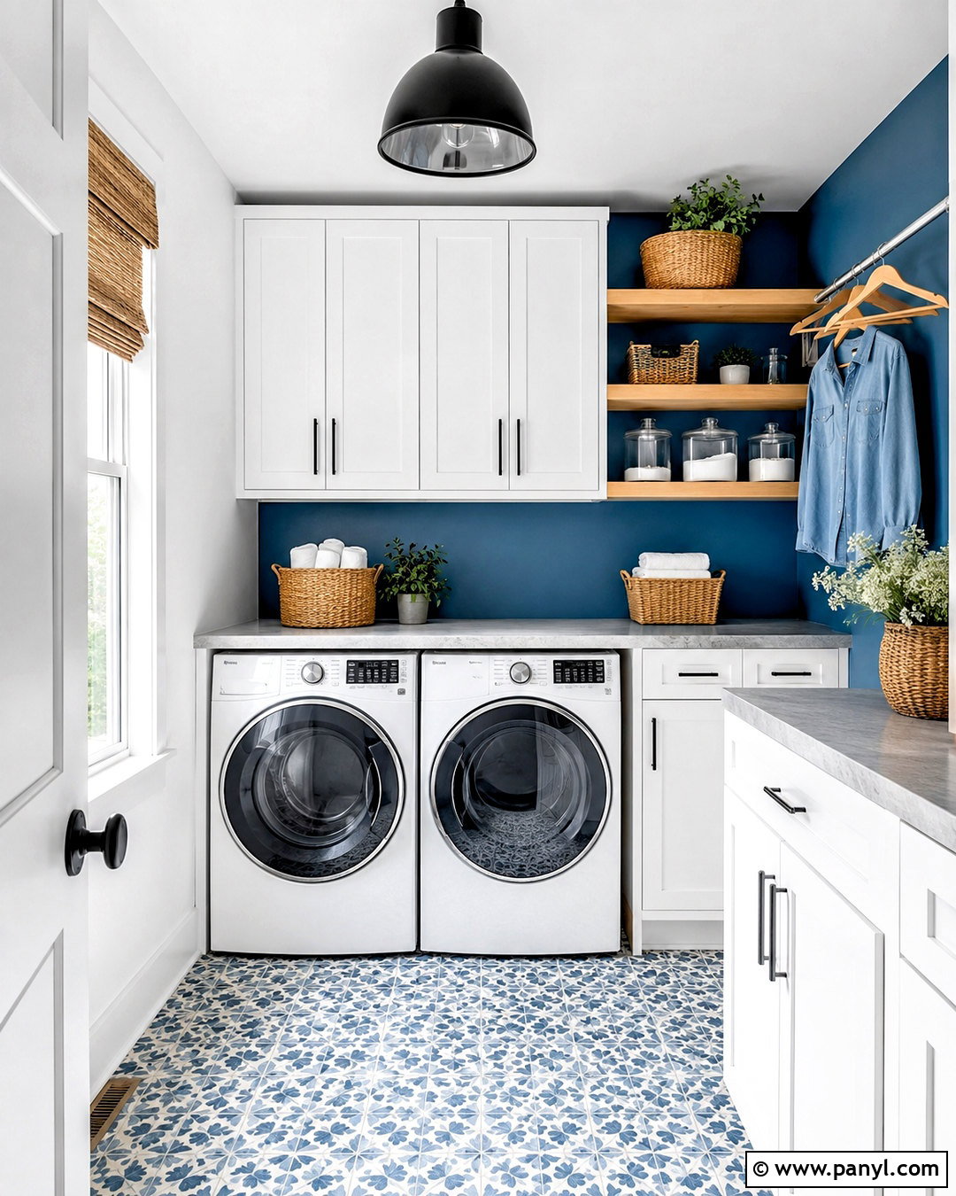 Blue Laundry Room Accent Wall - 20 White Walls With Blue Accent Wall Ideas