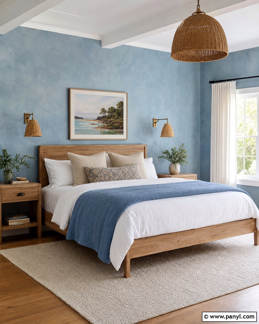 Blue Limewash Patina Wall - 35 patina wall ideas