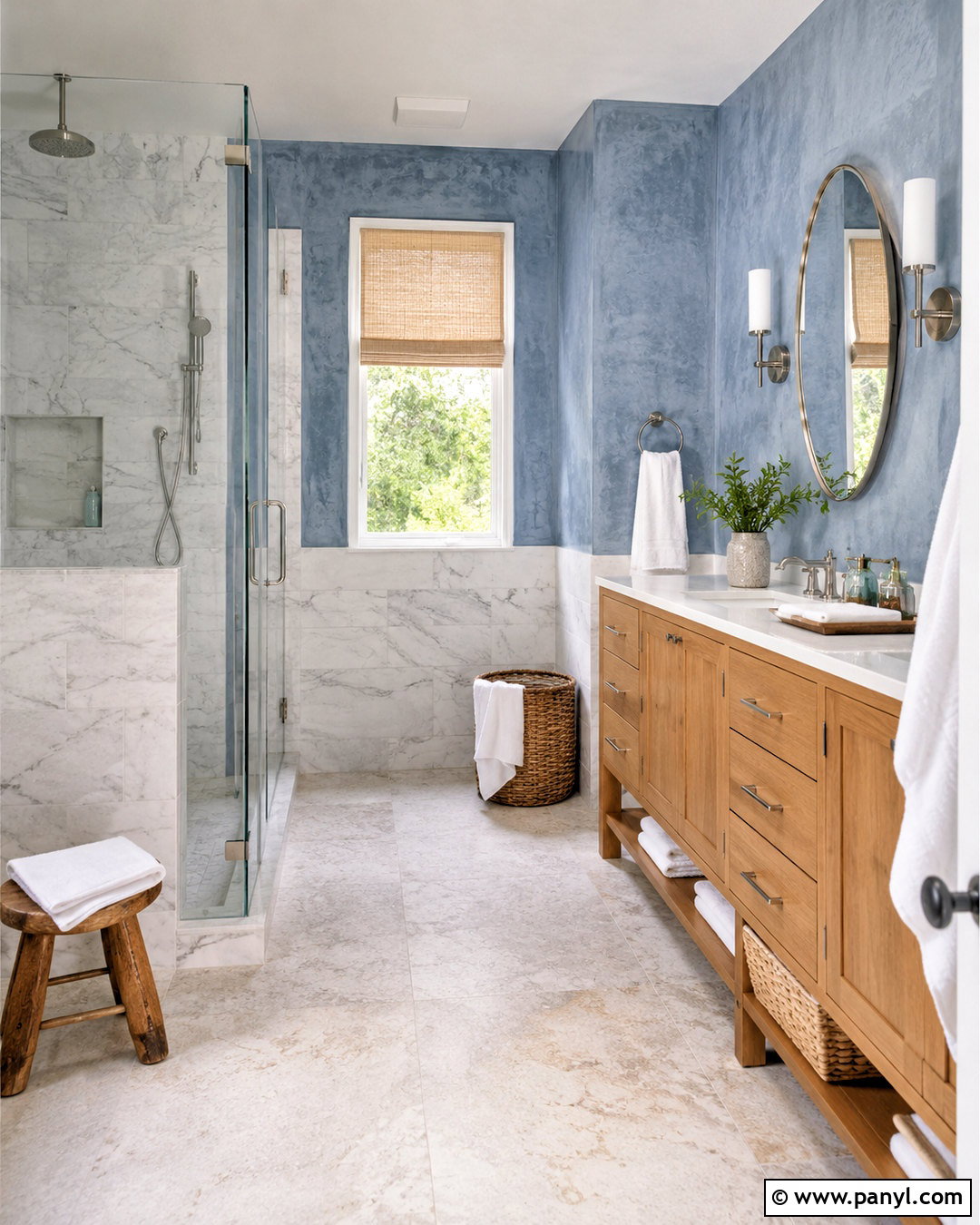 Blue Limewash Texture Bathroom - 20 limewash texture ideas