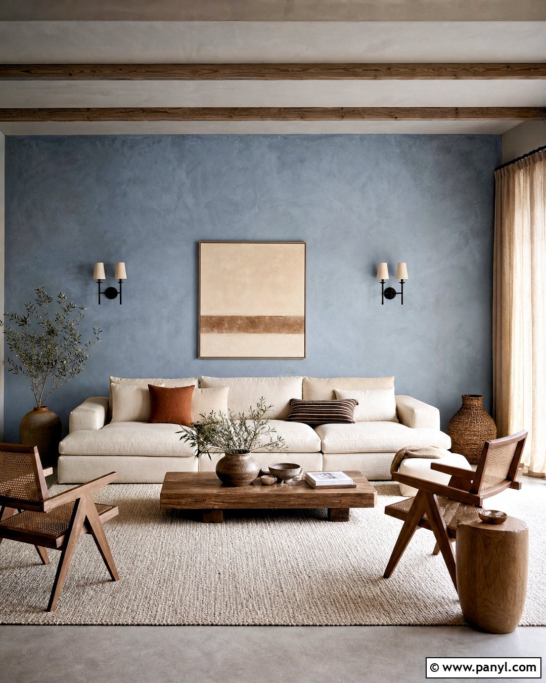 Blue Limewash Wall - 20 blue wall ideas