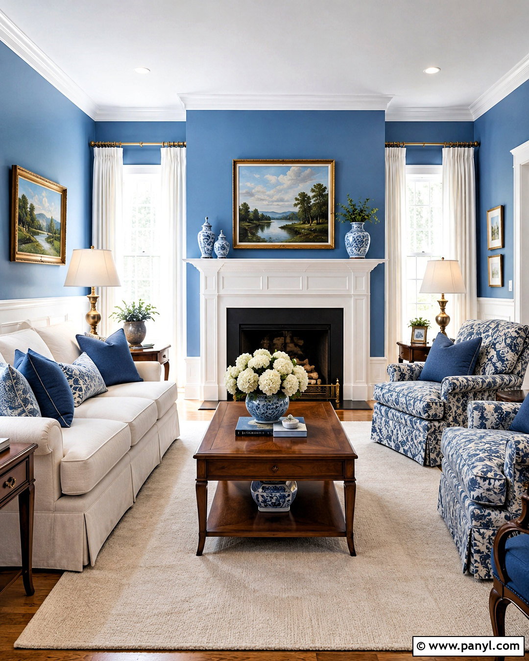 Blue Living Room With White Trim - 20 blue paint living room ideas