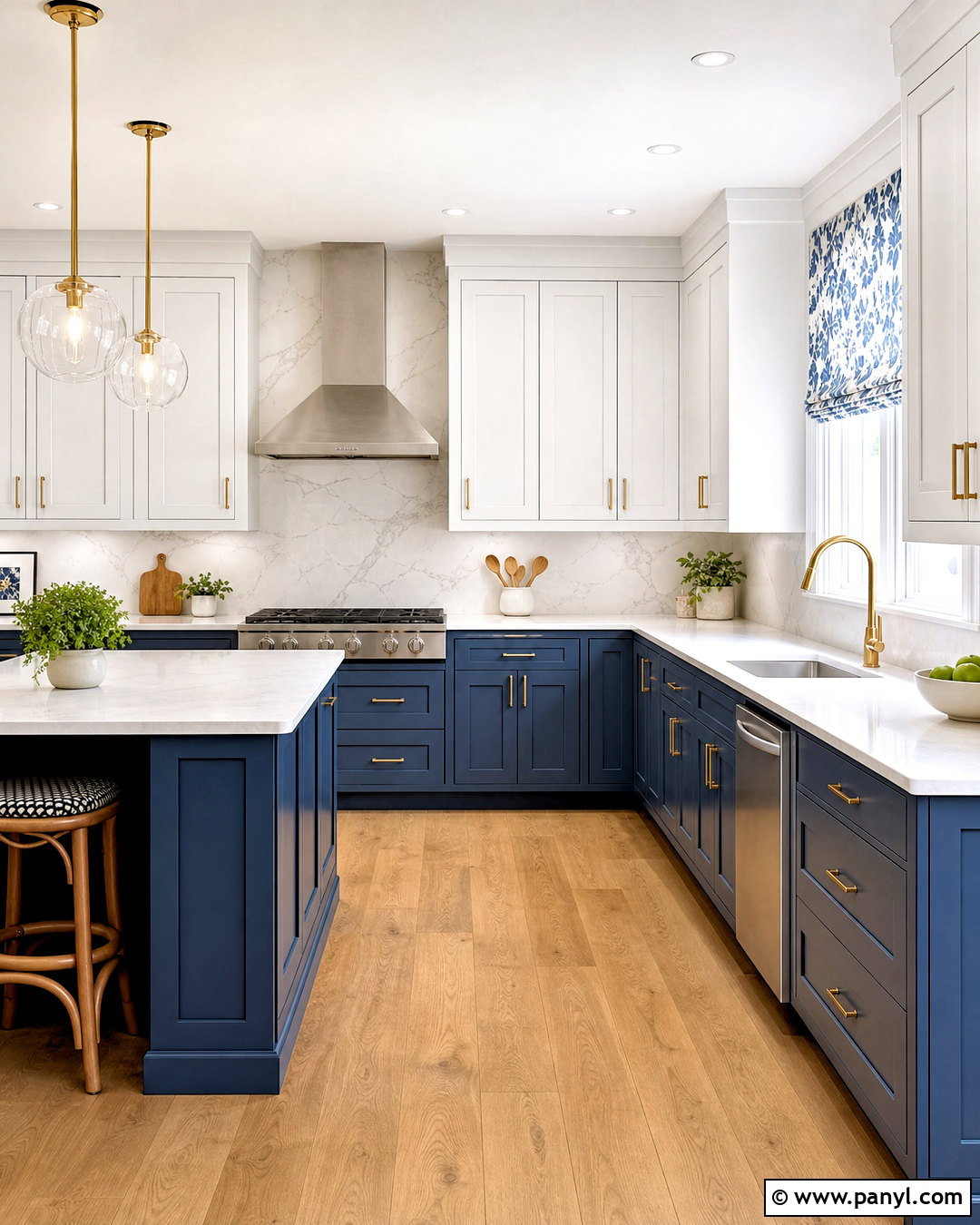 Blue Lower Cabinets With White Upper Cabinets - 20 blue kitchen inspiration ideas