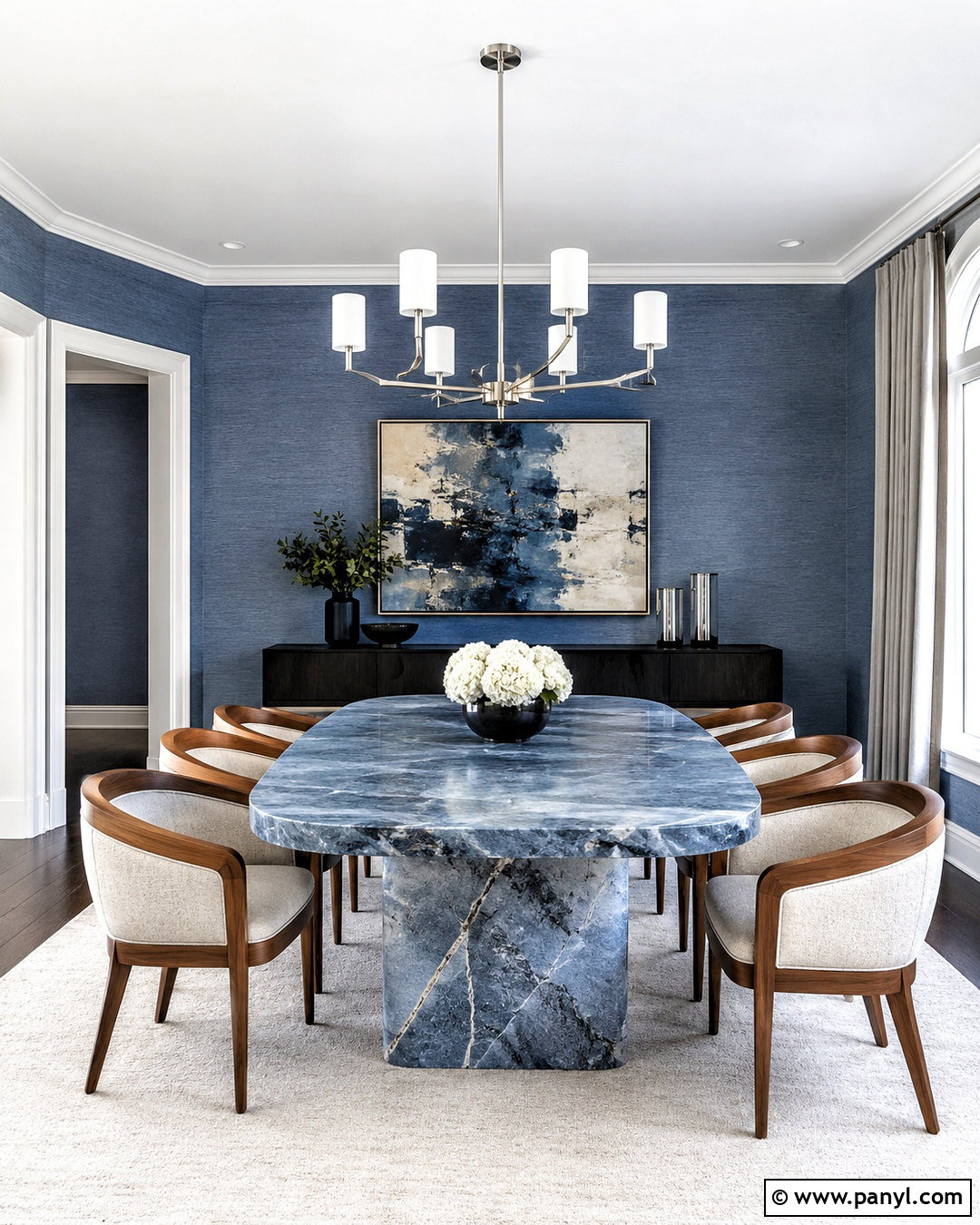 Blue Marble Dining Room - 20 marble texture ideas