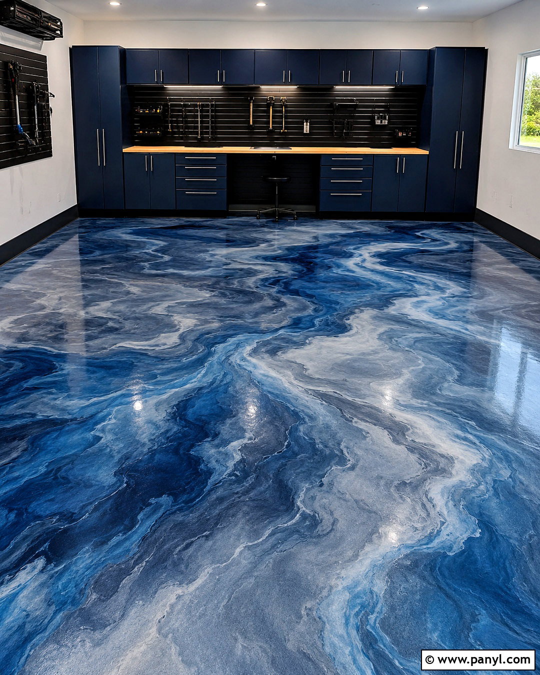 Blue Metallic Garage Floor - 20 painted garage floors
