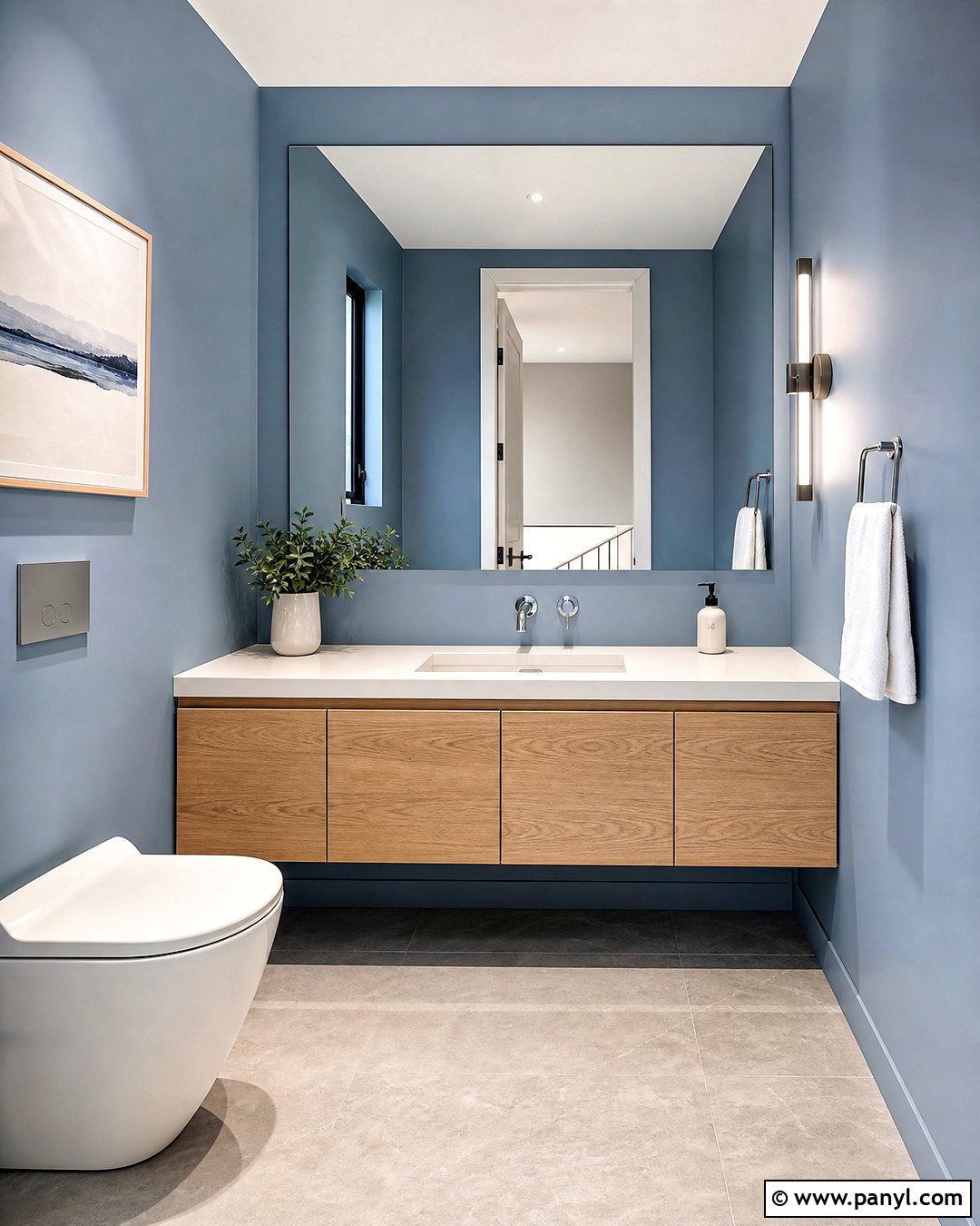 Blue Minimalist Half Bathroom - 20 blue half bathroom ideas