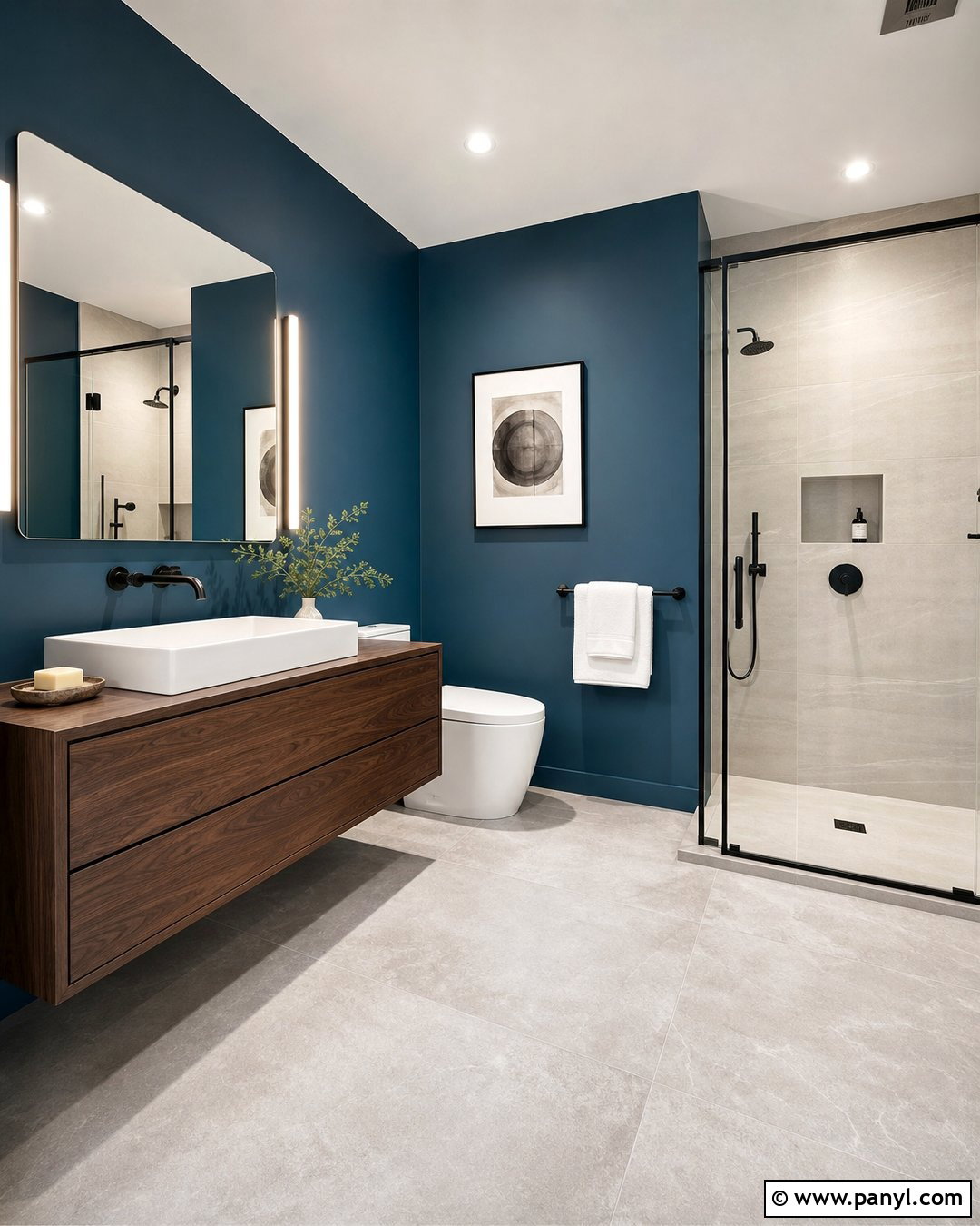 Blue Modern Bathroom Walls - 35 Blue Bathroom Walls