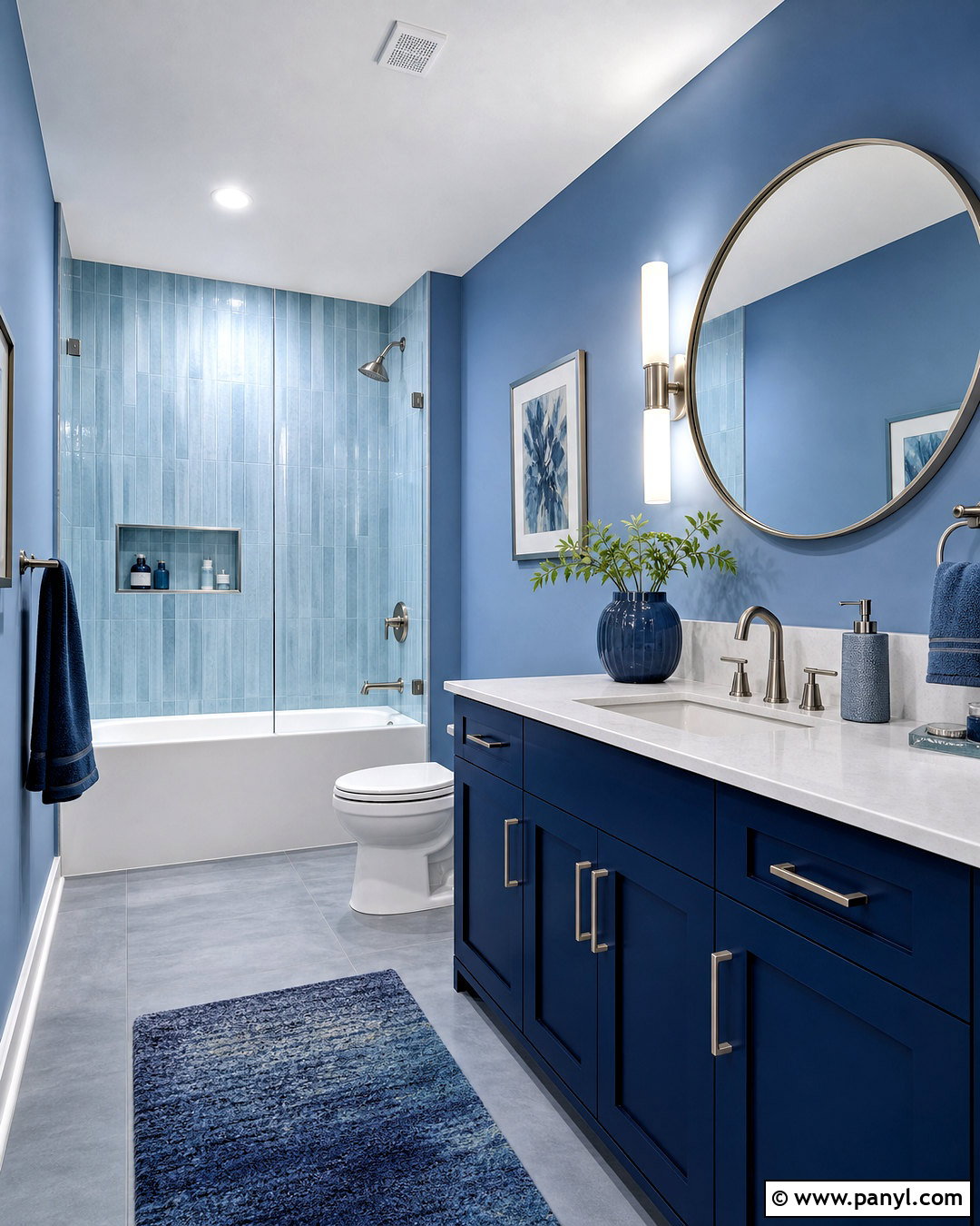 Blue Monochromatic Bathroom - 20 bathroom color schemes blue ideas
