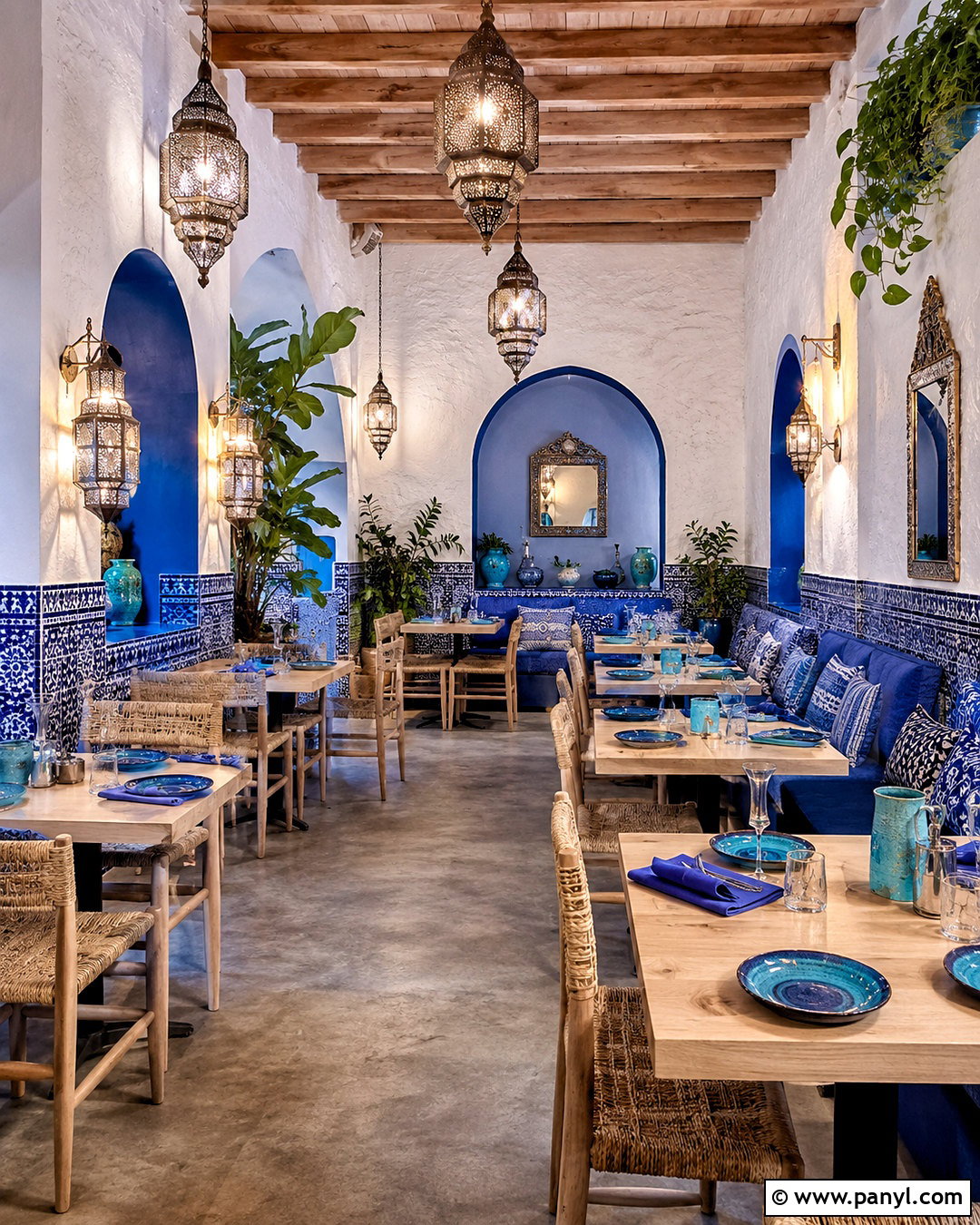 Blue Moroccan Restaurant - 20 moroccan restaurant interior ideas