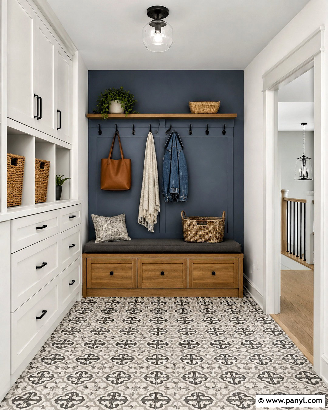 Blue Mudroom Accent Wall - 40 Blue Accent Wall Ideas