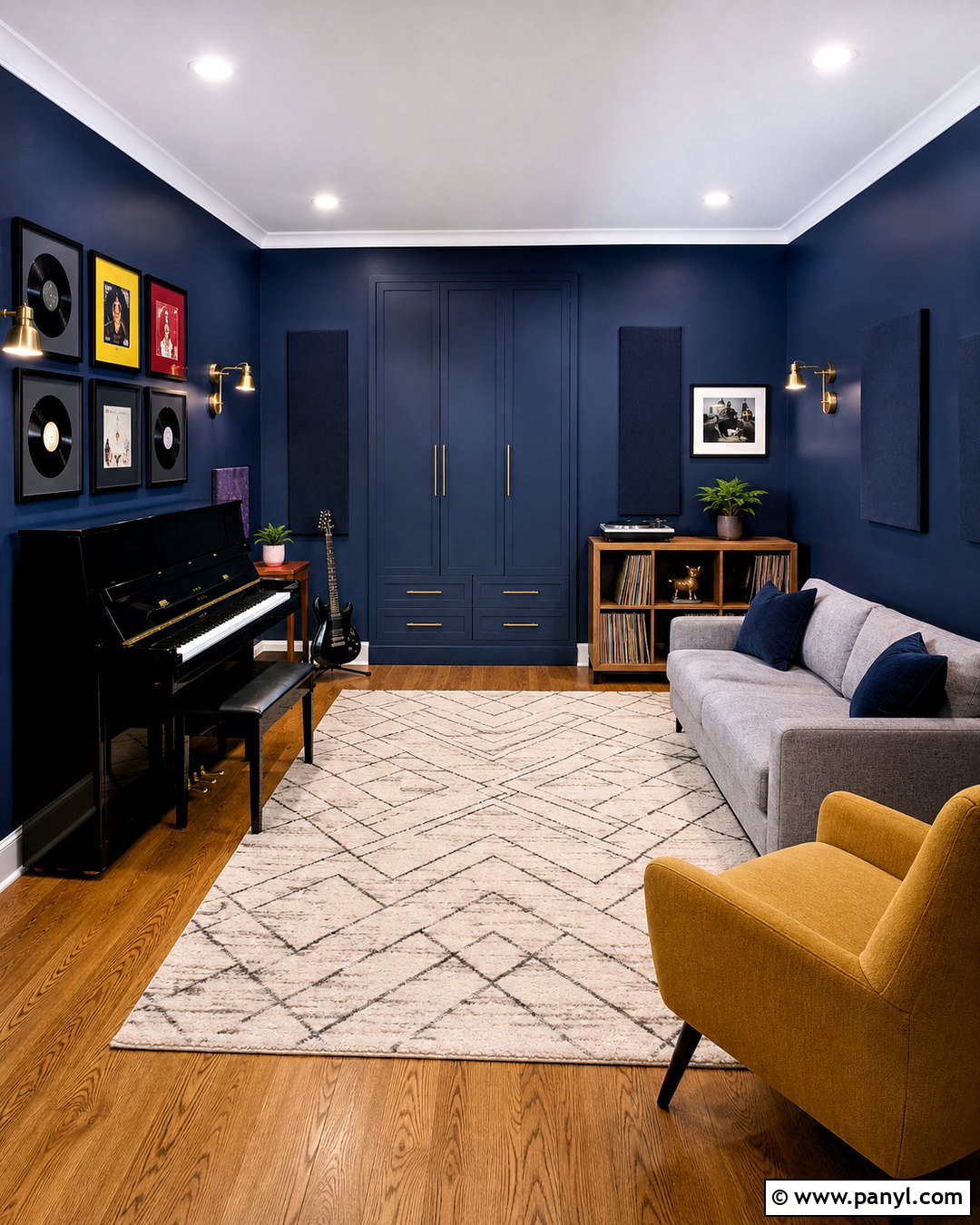 Blue Music Room - 20 modern music room ideas