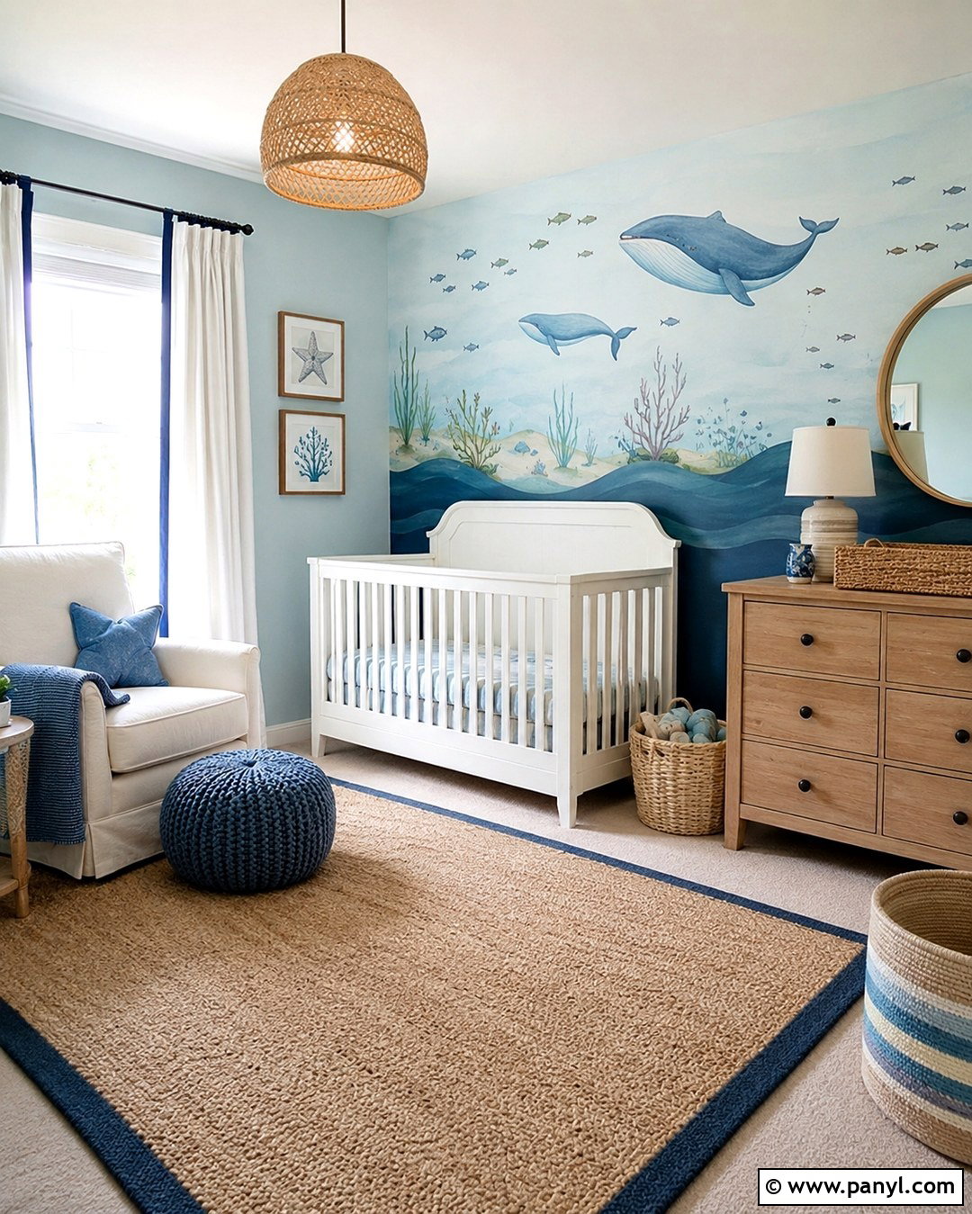 Blue Ocean Mural Nursery - 20 Blue Accent Wall Nursery Baby Boy Ideas