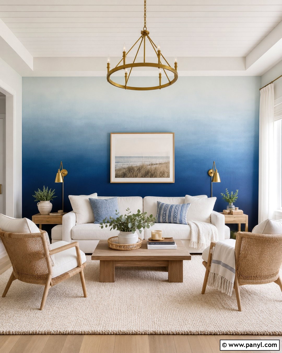 Blue Ombre Accent Wall Living Room - 25 Ombre Accent Wall Ideas