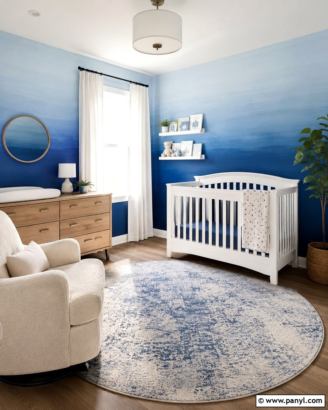 Blue Ombre Accent Wall Nursery - 20 Blue Accent Wall Nursery Baby Boy Ideas