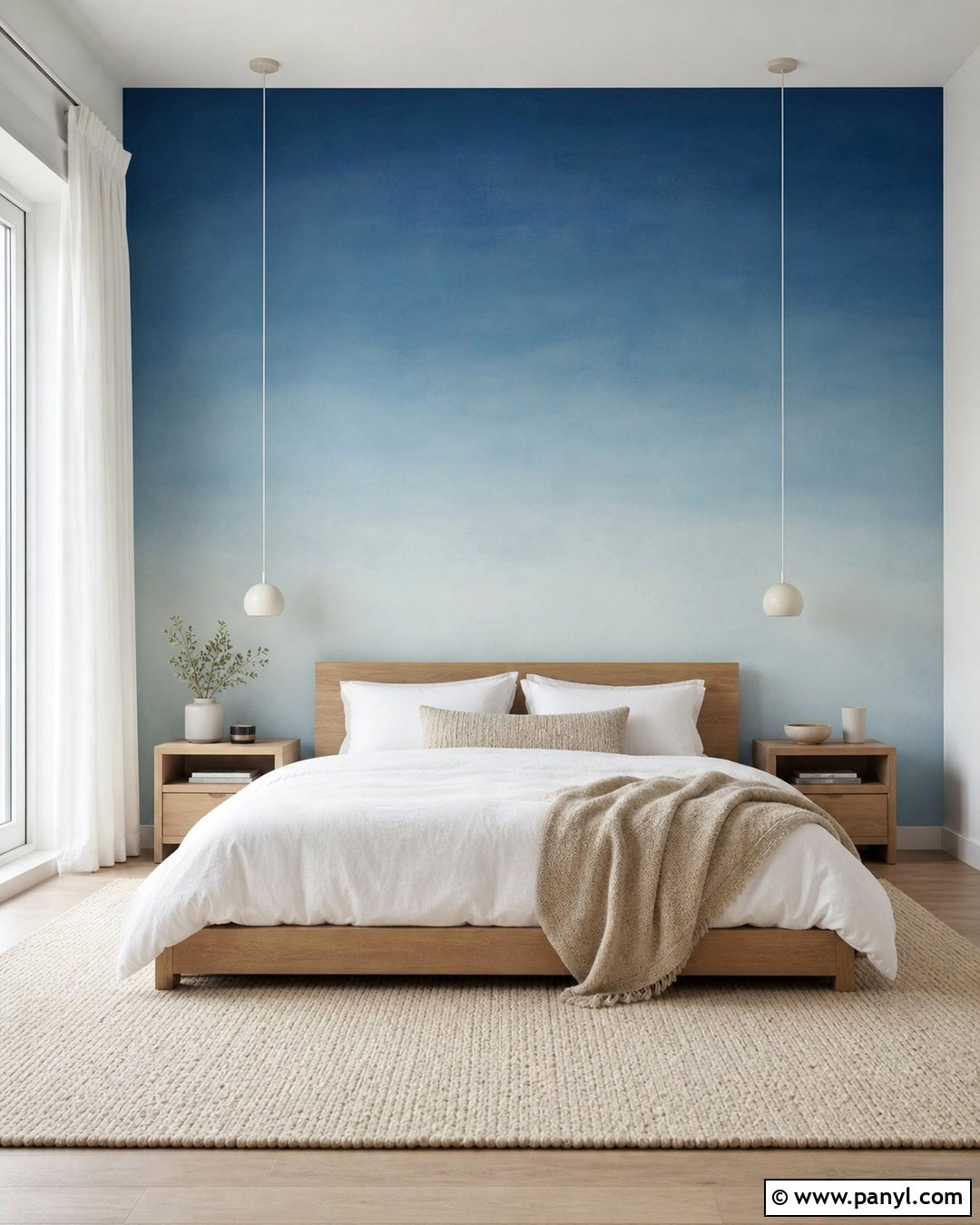 Blue Ombre Bedroom Feature Wall - 35 blue feature wall ideas