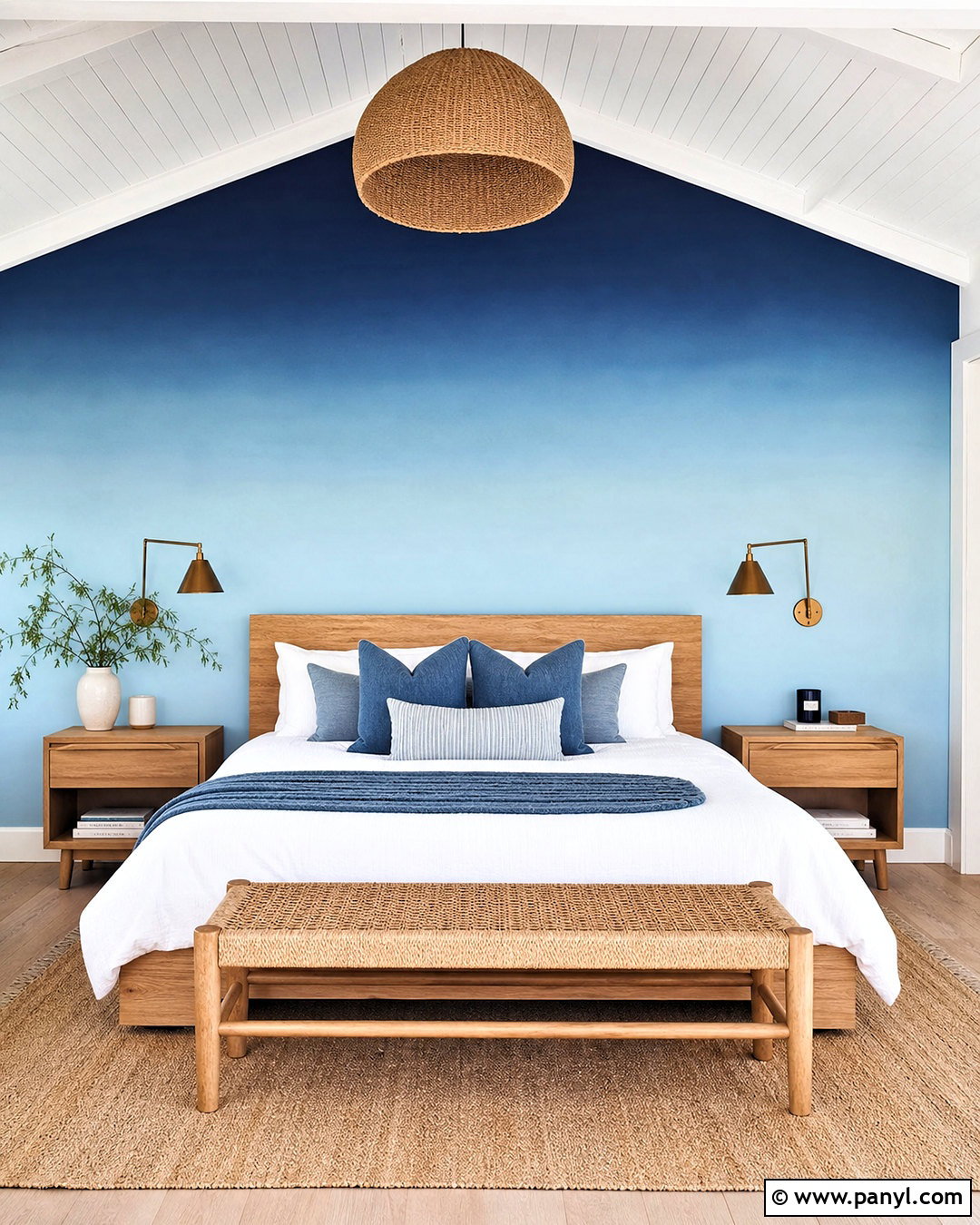 Blue Ombre Spray Paint Wall - 20 spray paint wall ideas
