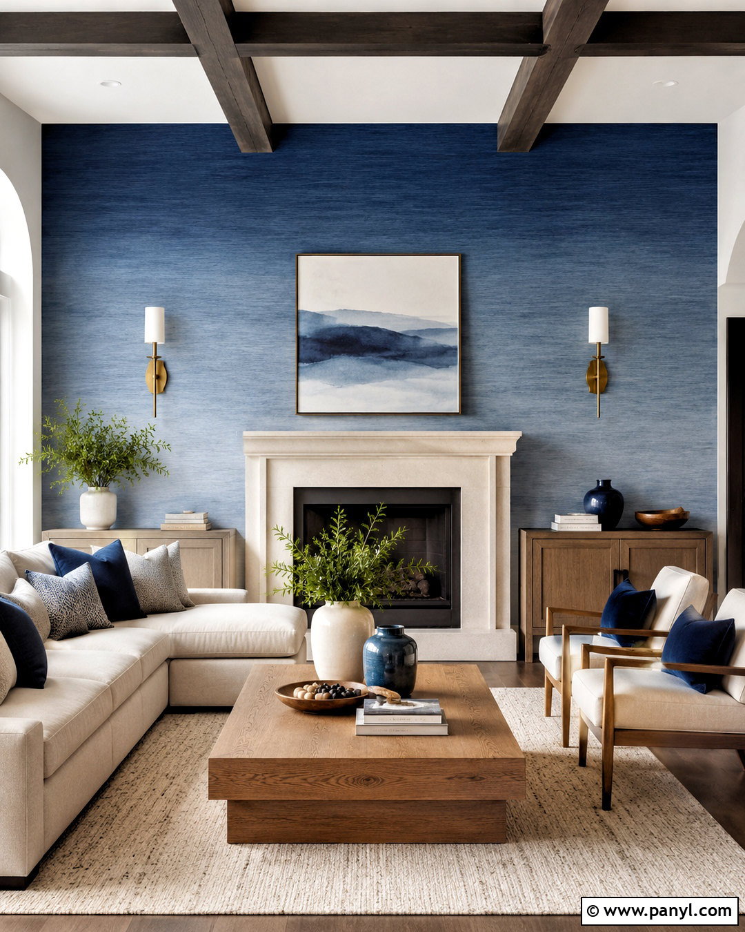 Blue Ombre Wallpaper Fireplace Wall - 20 blue ombre wallpaper ideas