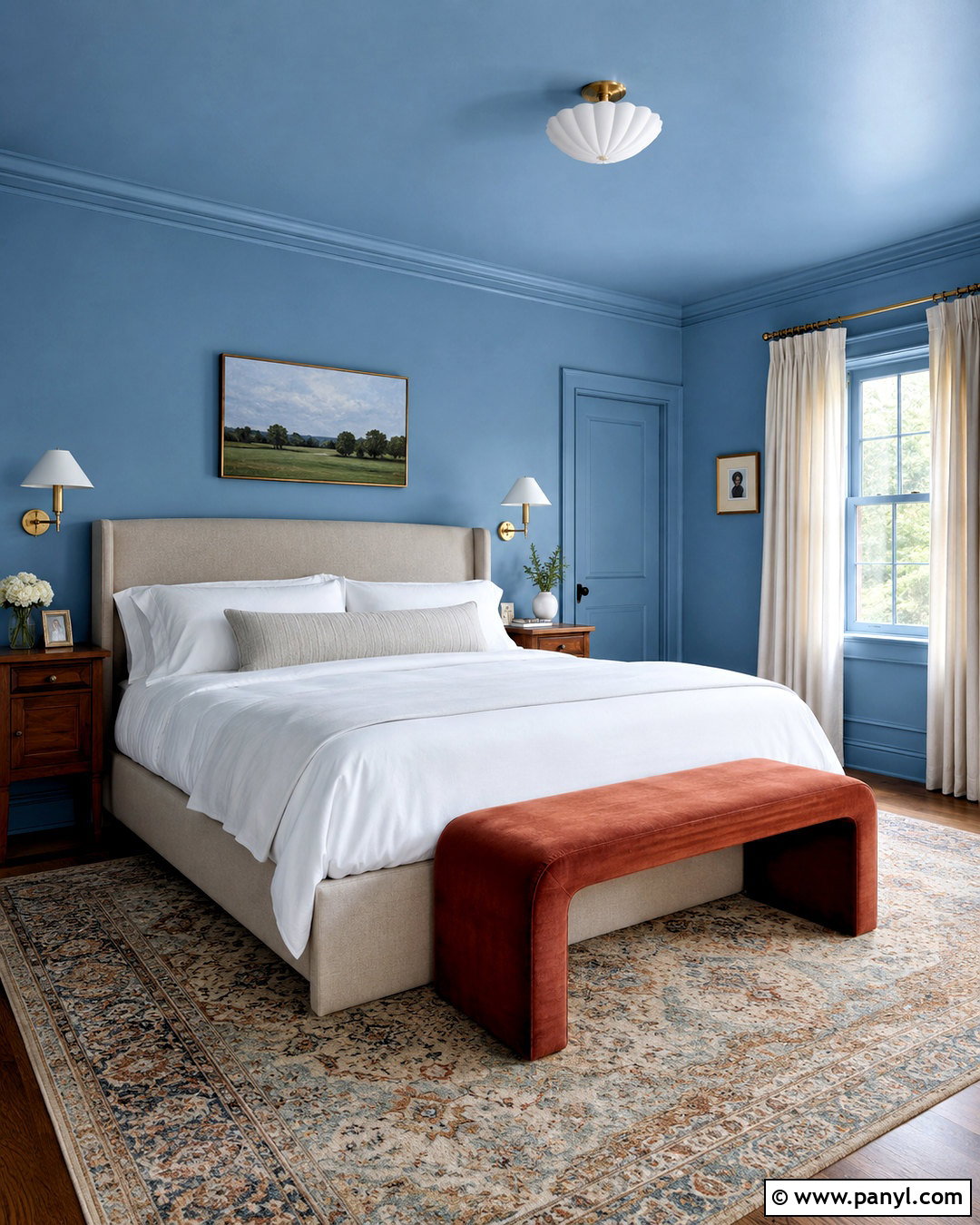Blue Painted Ceiling And Walls - 40 blue wall paint ideas