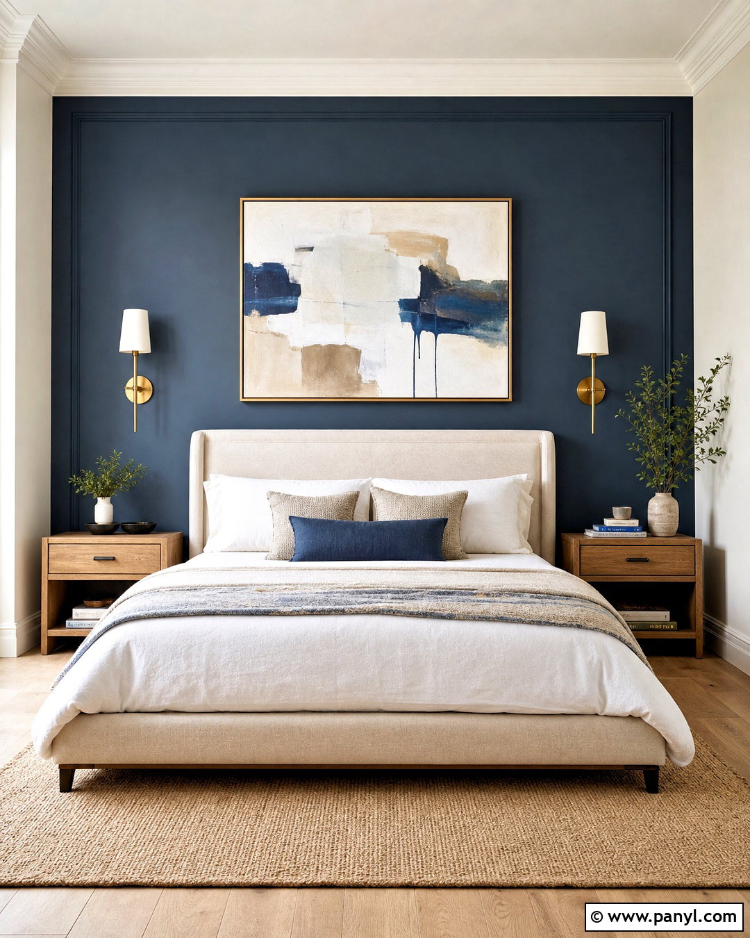 Blue Painted Wall Frame - 20 blue wall painting ideas