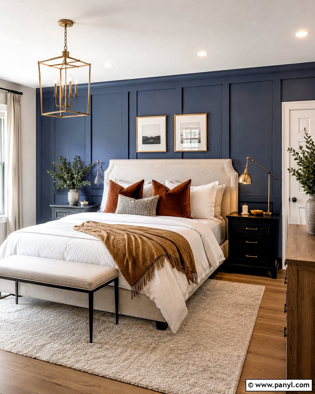 Blue Paneled Accent Wall Bedroom - 20 blue accent walls