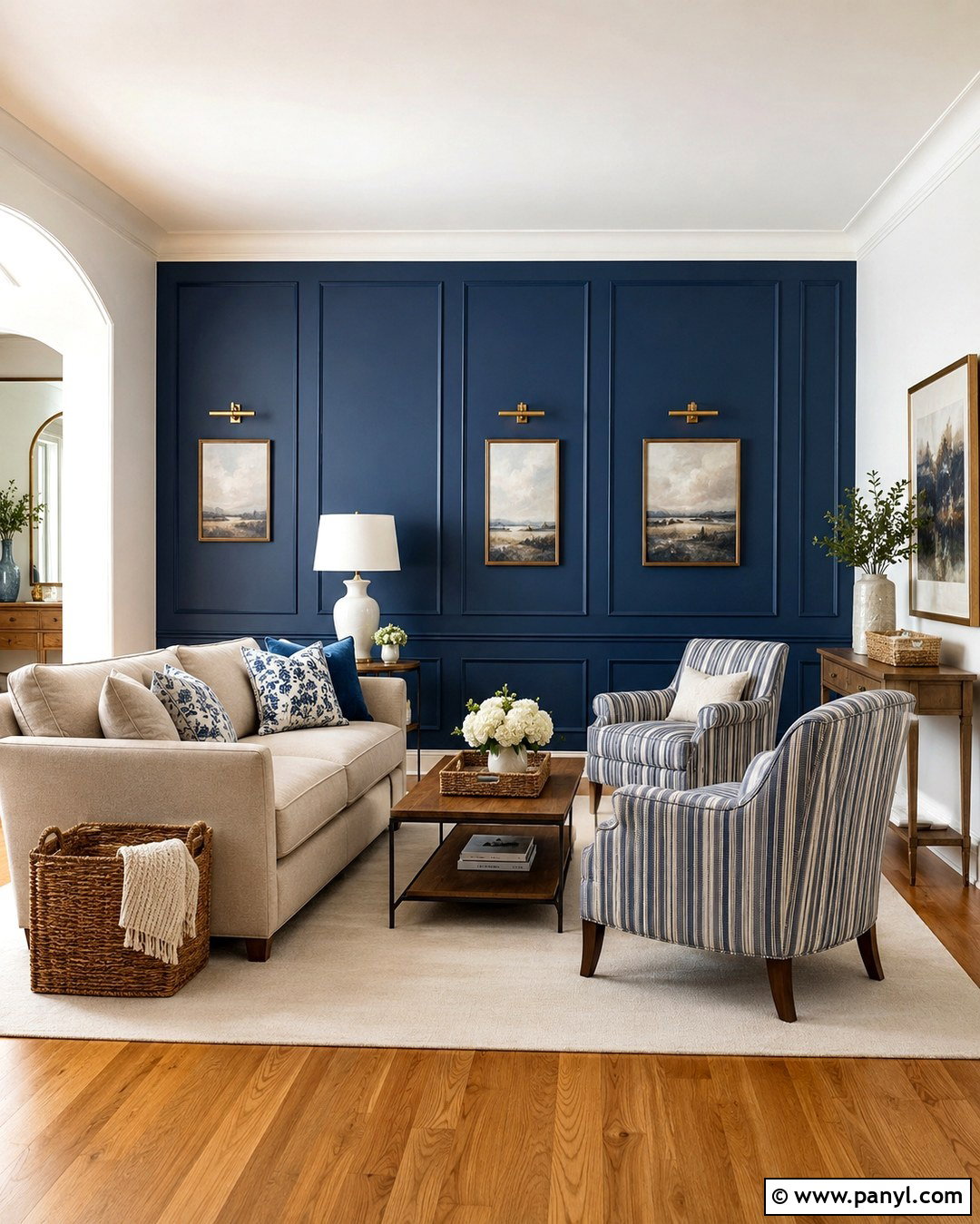 Blue Paneled Accent Wall - 20 White Walls With Blue Accent Wall Ideas