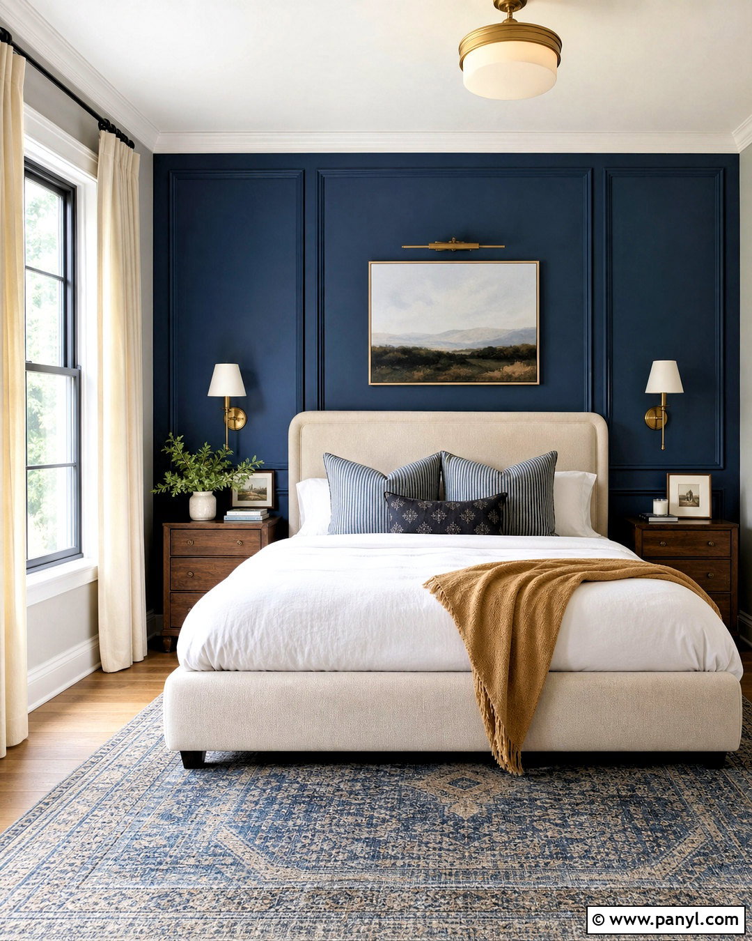 Blue Paneled Bedroom Wall - 20 statement wall bedroom ideas
