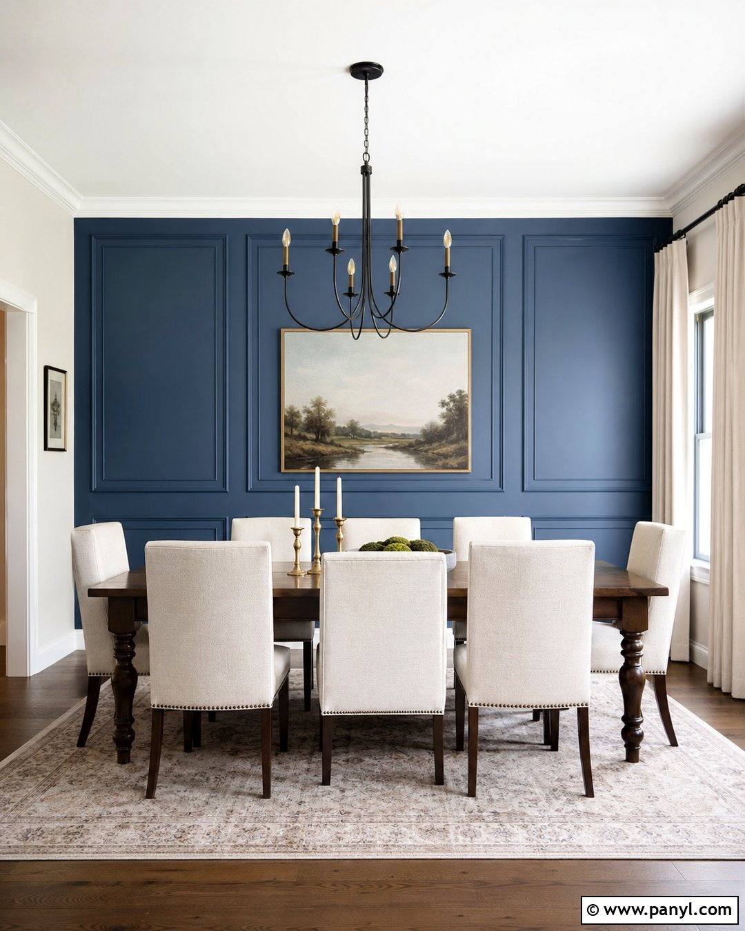 Blue Paneled Dining Room Feature Wall - 35 blue feature wall ideas