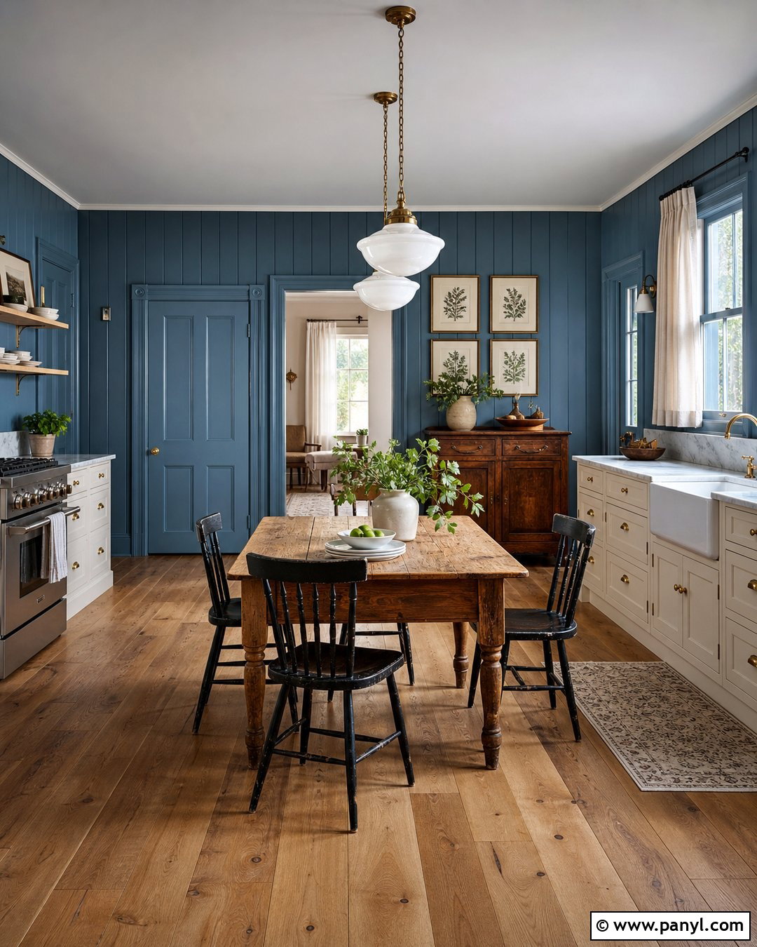 Blue Paneled Kitchen Walls - 35 blue walls kitchen ideas