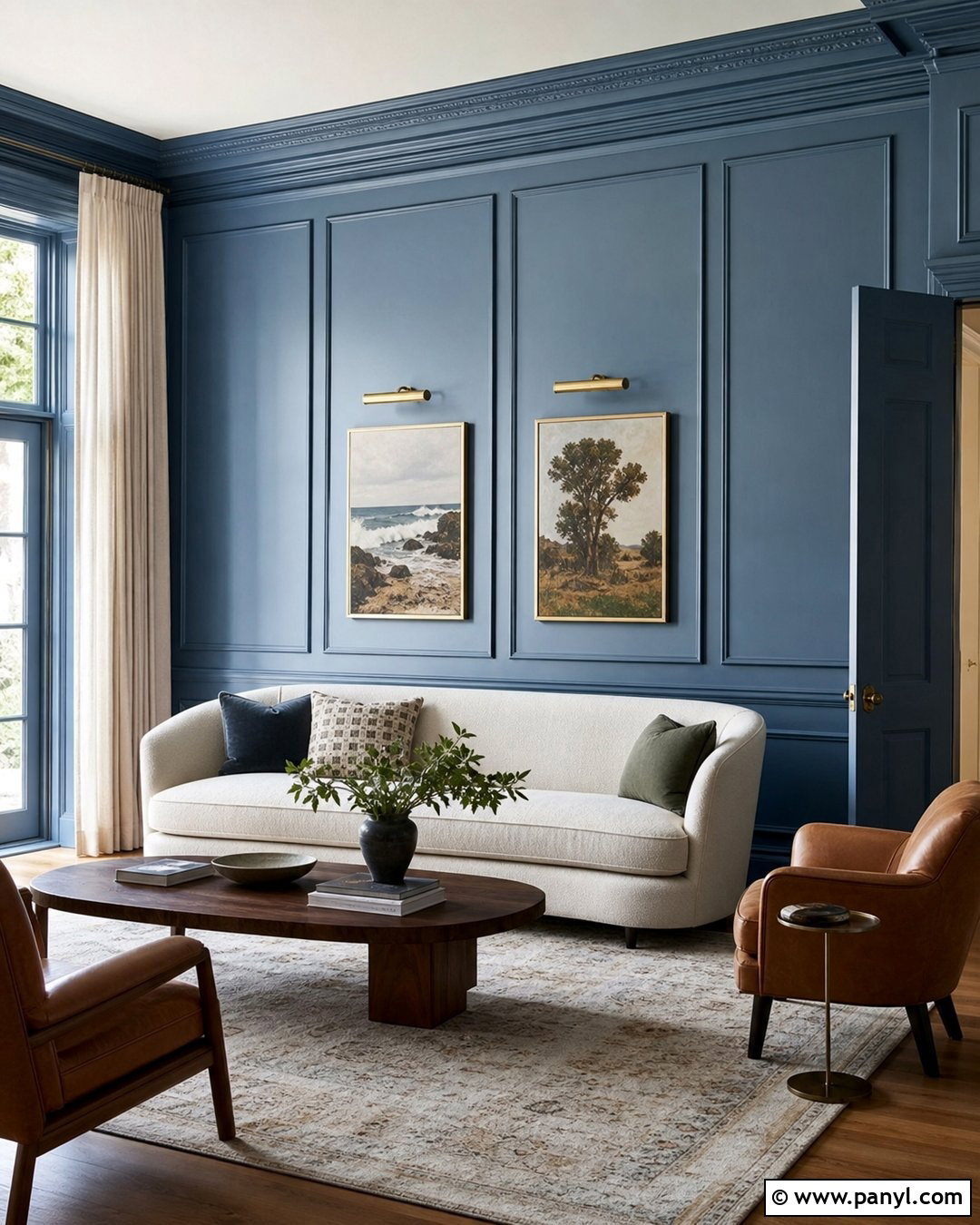 Blue Paneled Living Room Walls - 50 blue walls